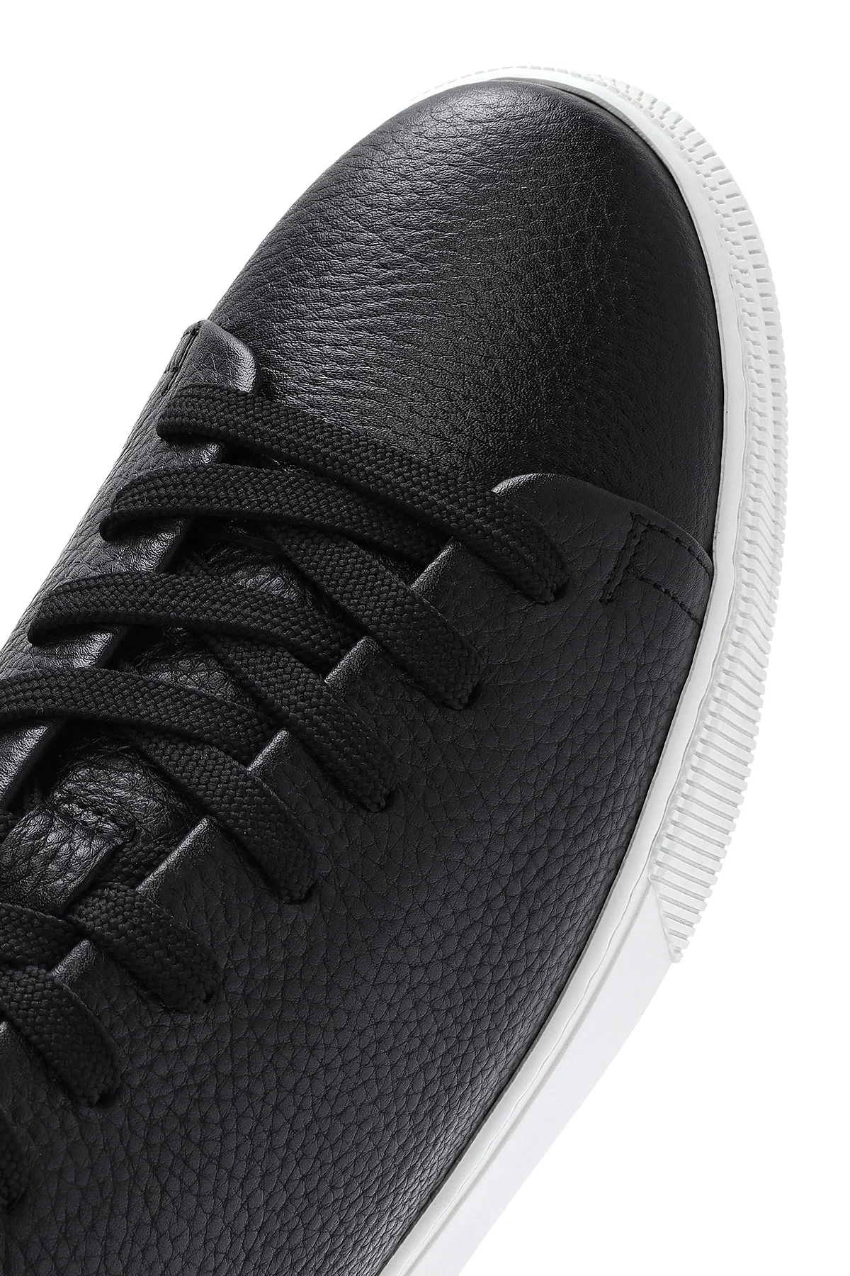 Erkek Siyah Bağcıklı Deri Sneaker - Image 9