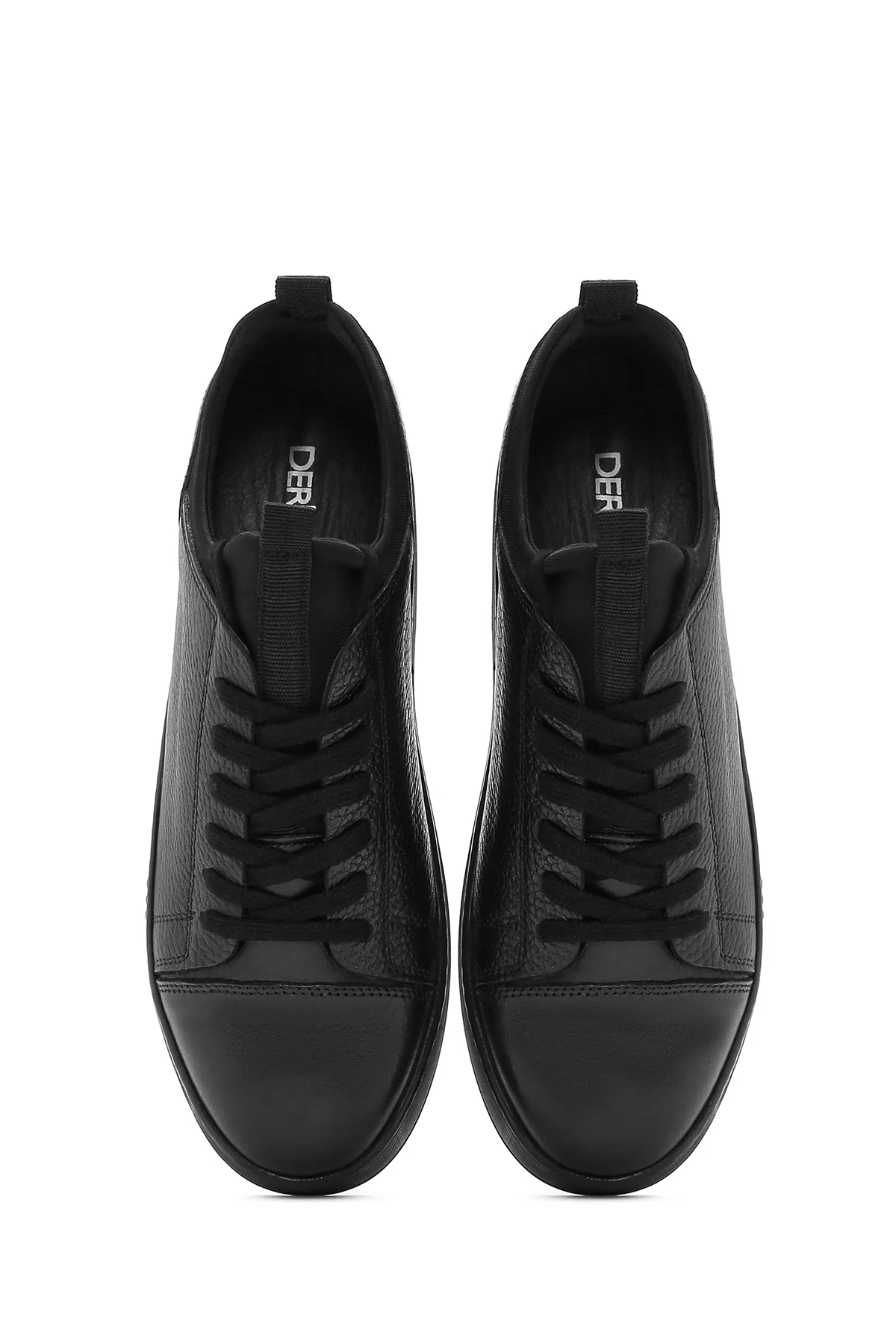 Erkek Siyah Bağcıklı Deri Sneaker - Image 7