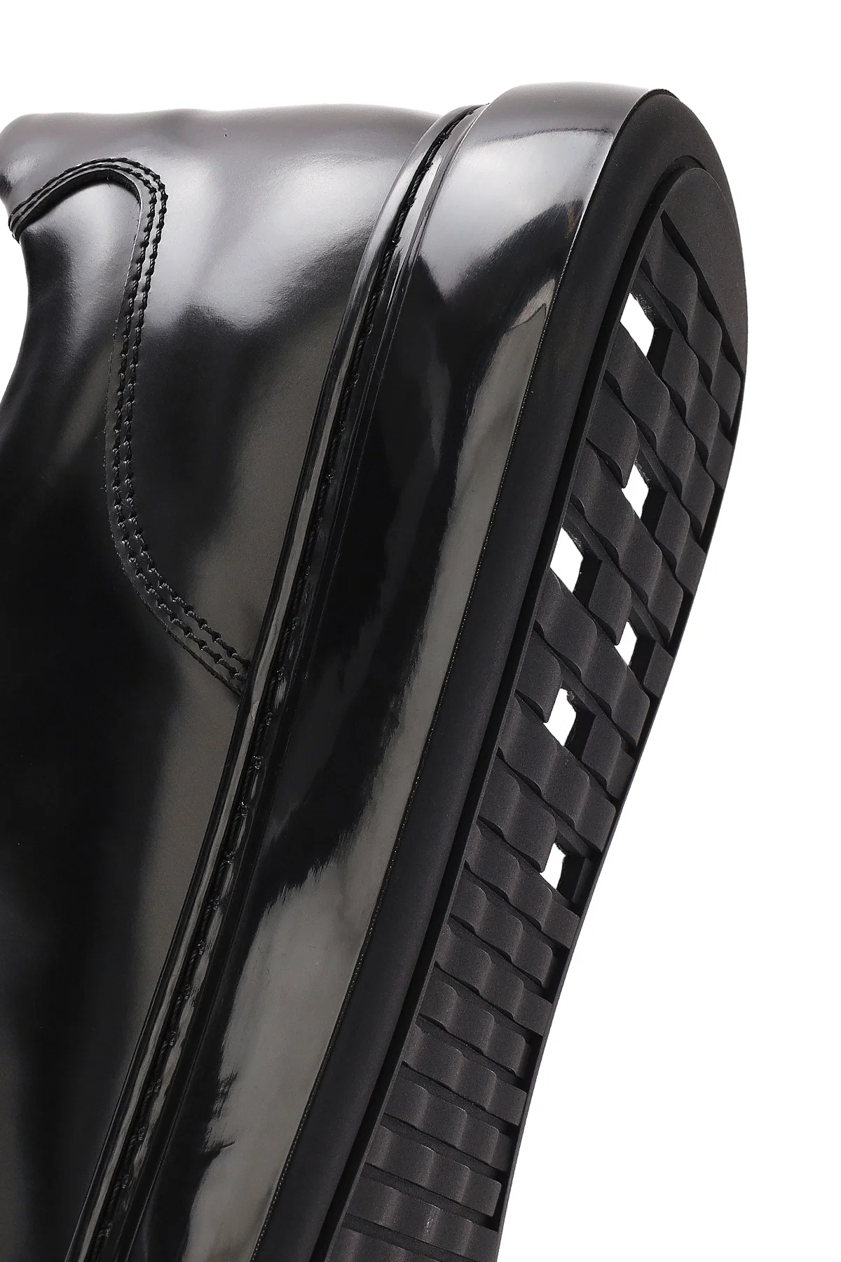 Erkek Siyah Bağcıklı Deri Sneaker - Image 8