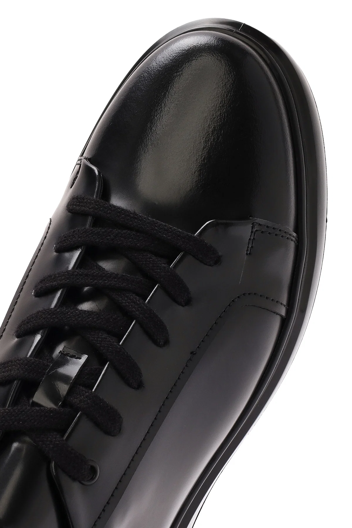 Erkek Siyah Bağcıklı Deri Sneaker - Image 9