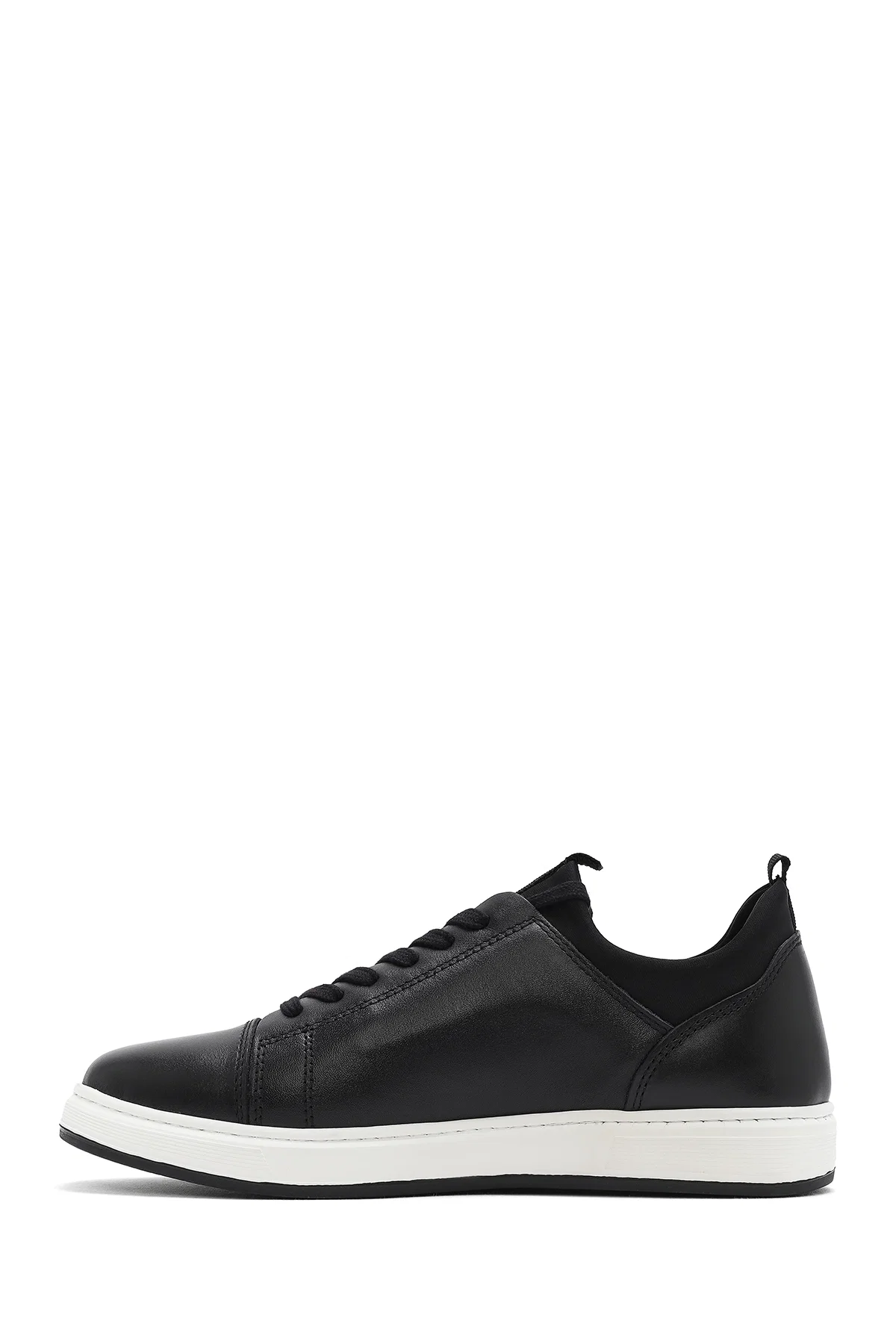 Erkek Siyah Bağcıklı Deri Sneaker - Image 2
