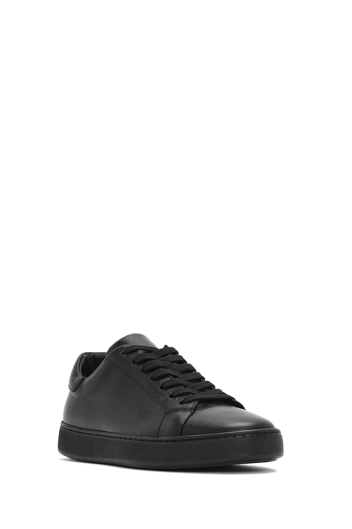 Erkek Siyah Bağcıklı Deri Sneaker - Image 6