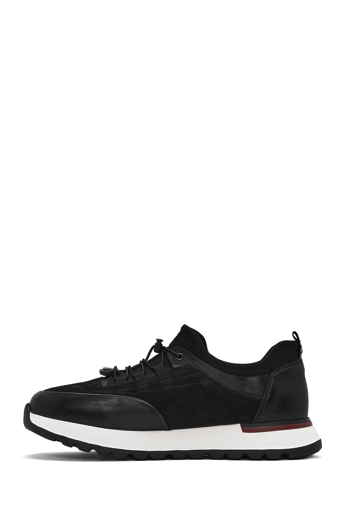 Erkek Siyah Bağcıklı Deri Sneaker - Image 2
