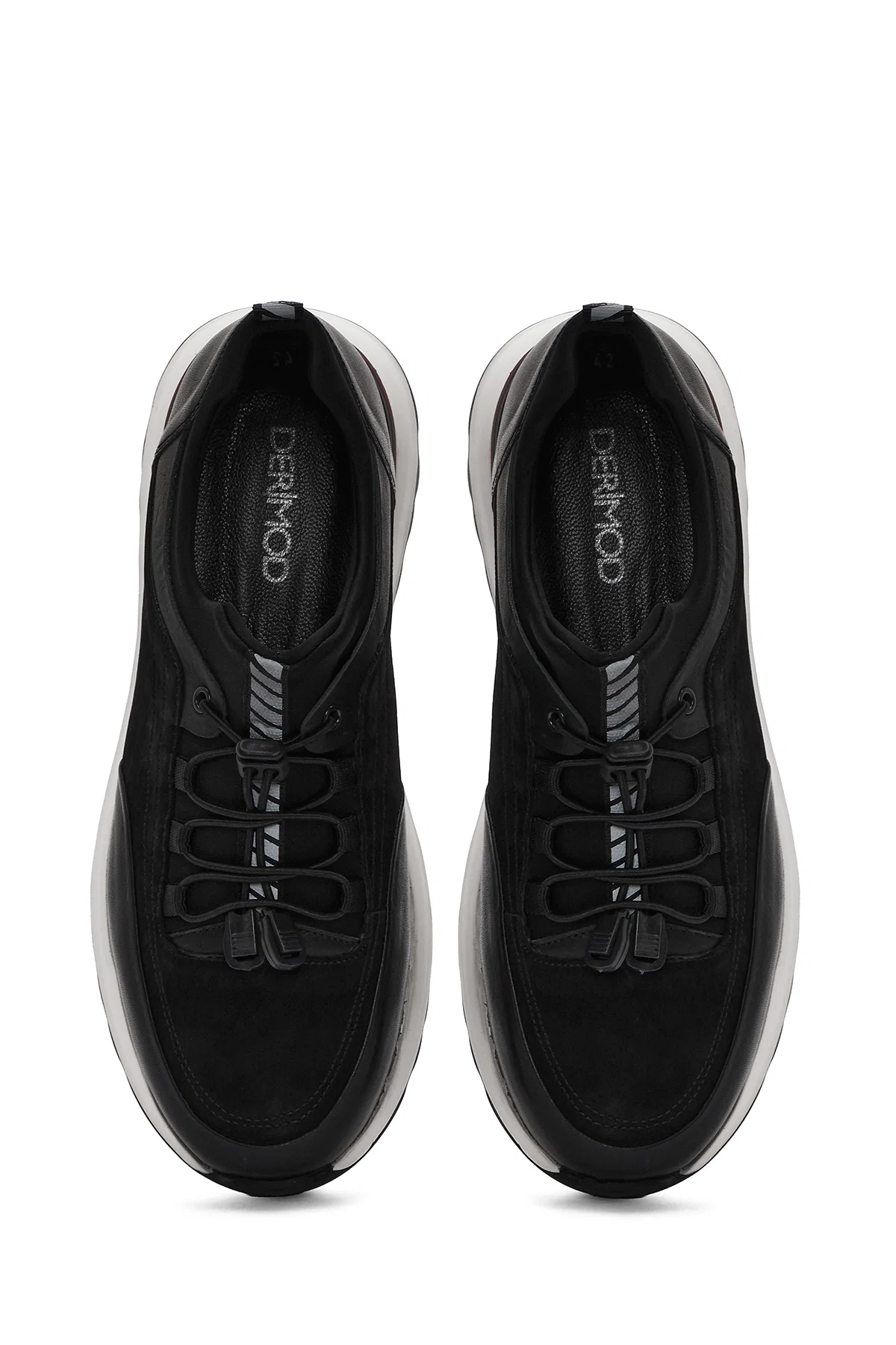 Erkek Siyah Bağcıklı Deri Sneaker - Image 7