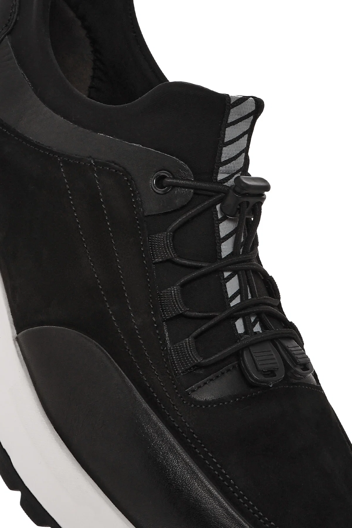 Erkek Siyah Bağcıklı Deri Sneaker - Image 9