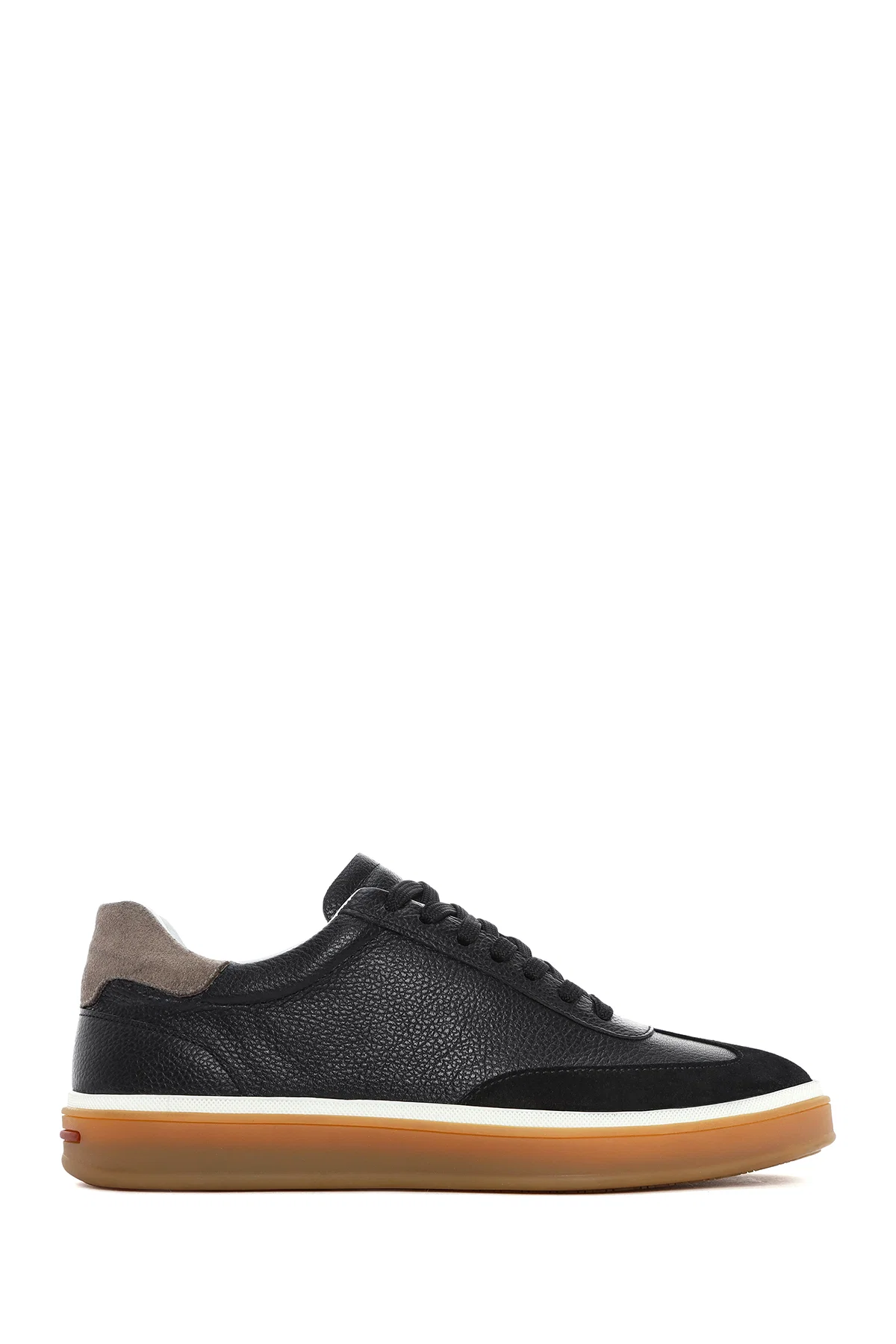 Erkek Siyah Bağcıklı Deri Sneaker - Image 2