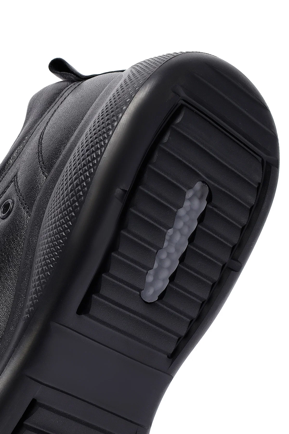 Erkek Siyah Bağcıklı Deri Sneaker - Image 8