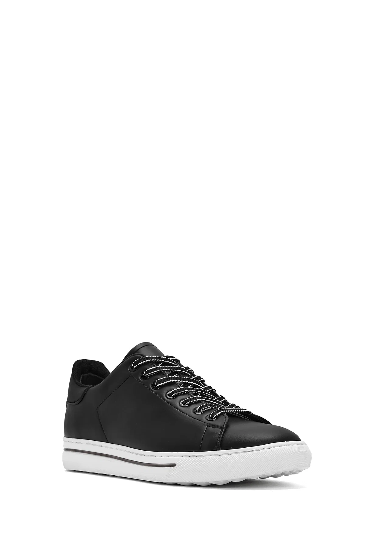 Erkek Siyah Bağcıklı Deri Sneaker - Image 7