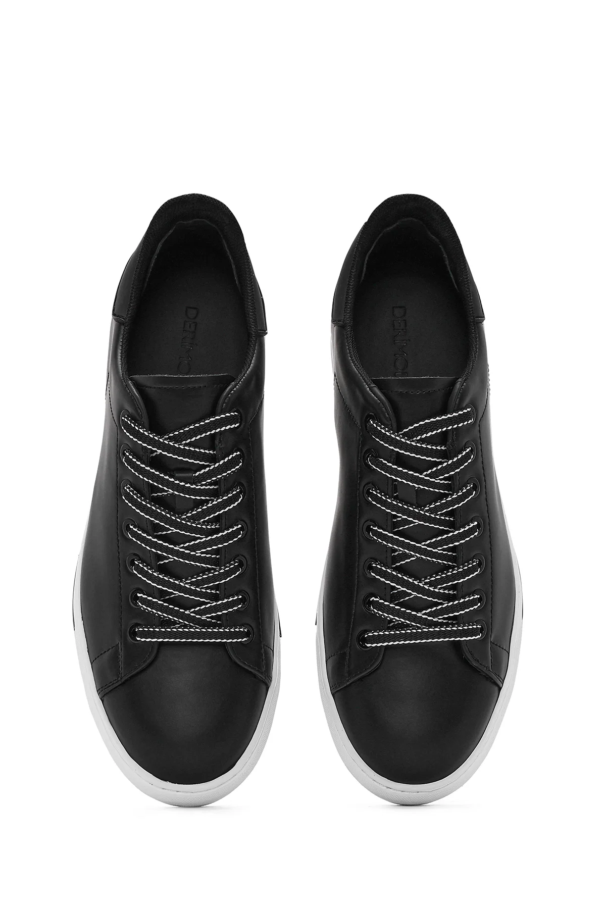 Erkek Siyah Bağcıklı Deri Sneaker - Image 8