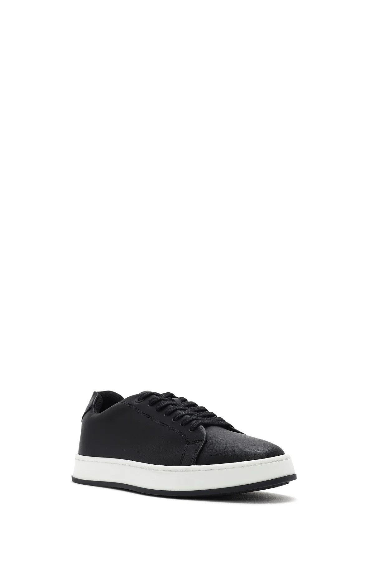 Erkek Siyah Bağcıklı Deri Sneaker - Image 6