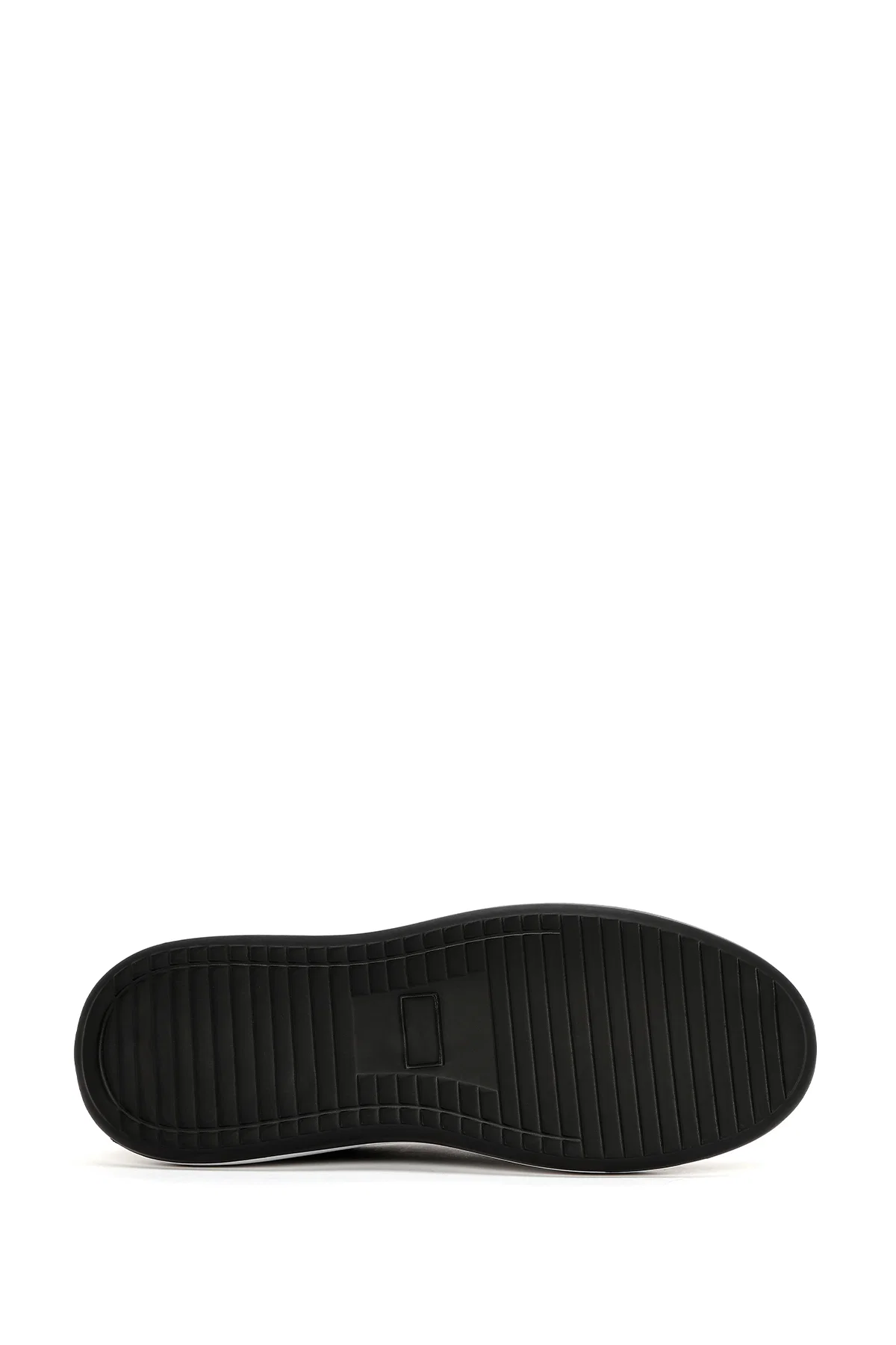 Erkek Siyah Bağcıklı Deri Sneaker - Image 4