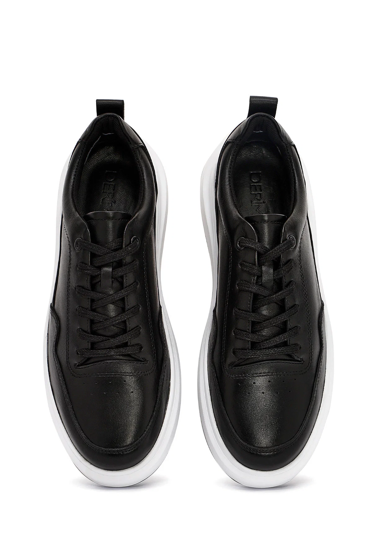 Erkek Siyah Bağcıklı Deri Sneaker - Image 7