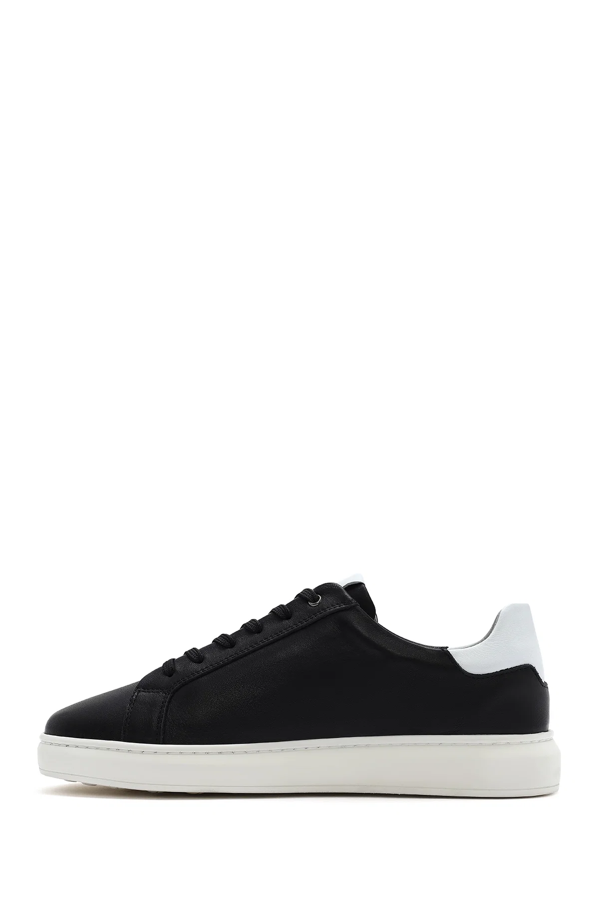 Erkek Siyah Bağcıklı Deri Sneaker - Image 2