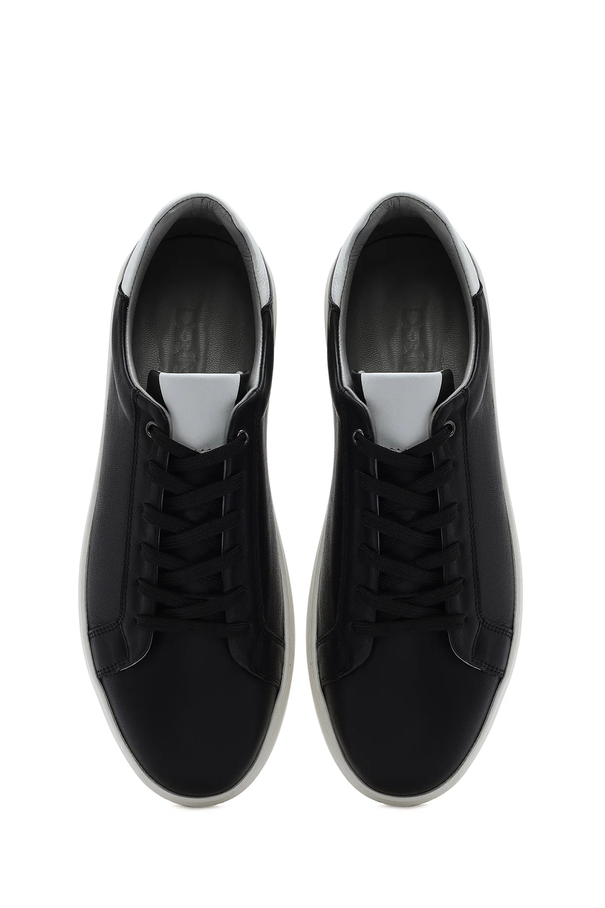 Erkek Siyah Bağcıklı Deri Sneaker - Image 7