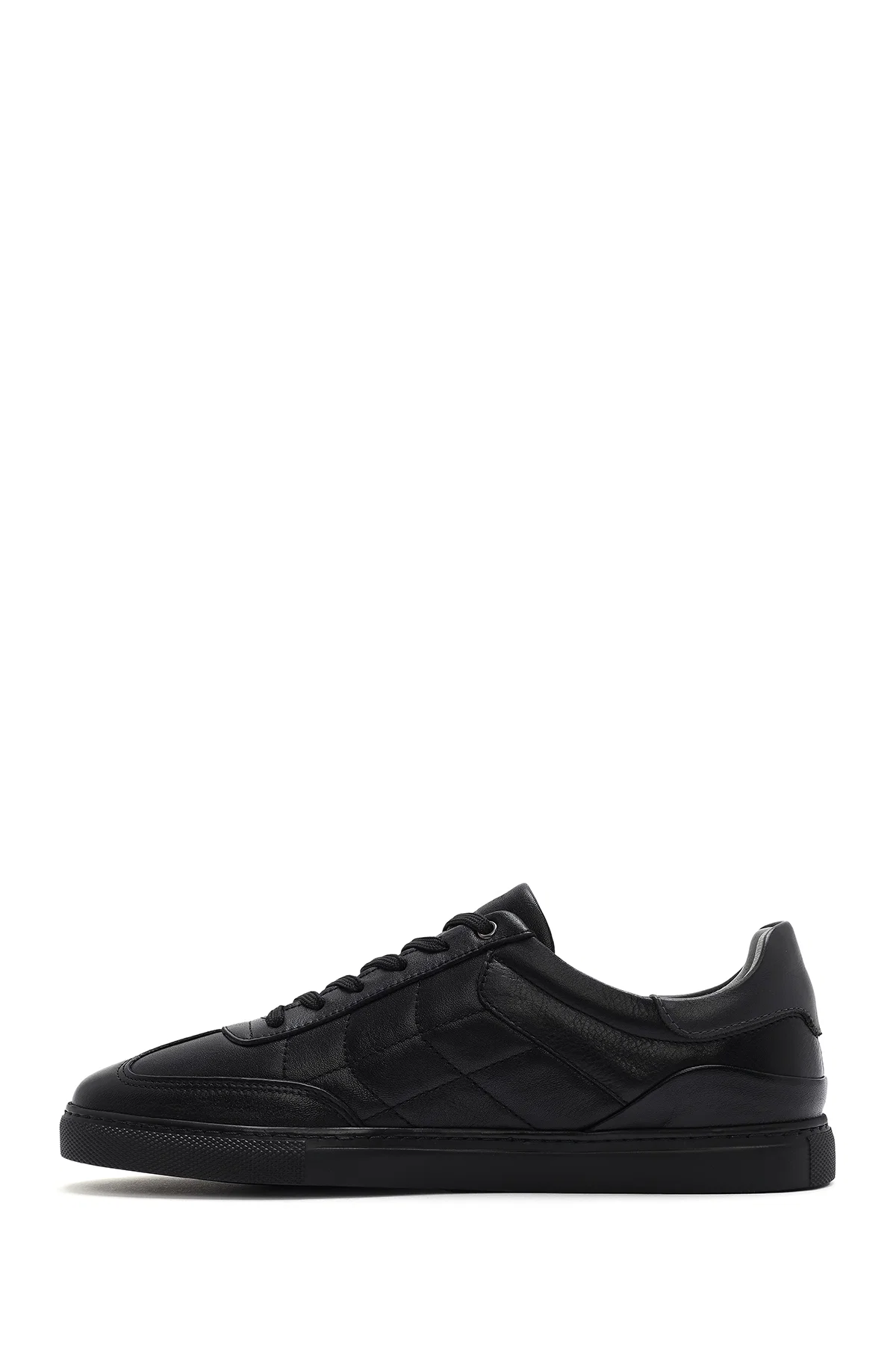 Erkek Siyah Bağcıklı Deri Sneaker - Image 2