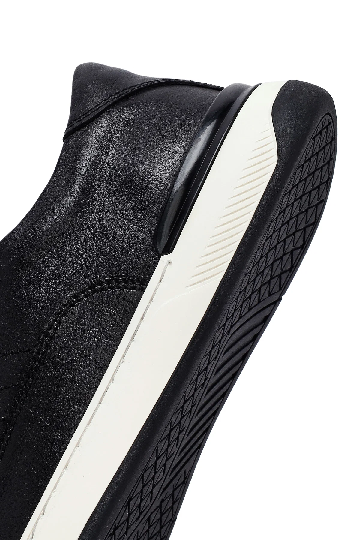 Erkek Siyah Bağcıklı Deri Sneaker - Image 8