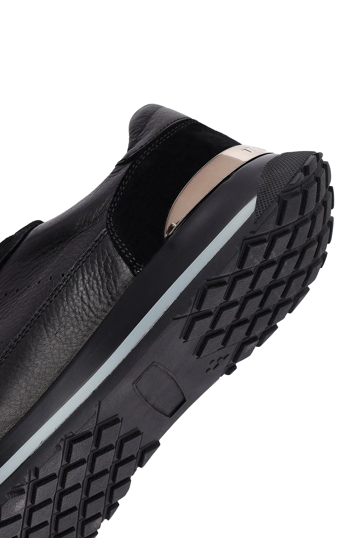 Erkek Siyah Bağcıklı Deri Sneaker - Image 8