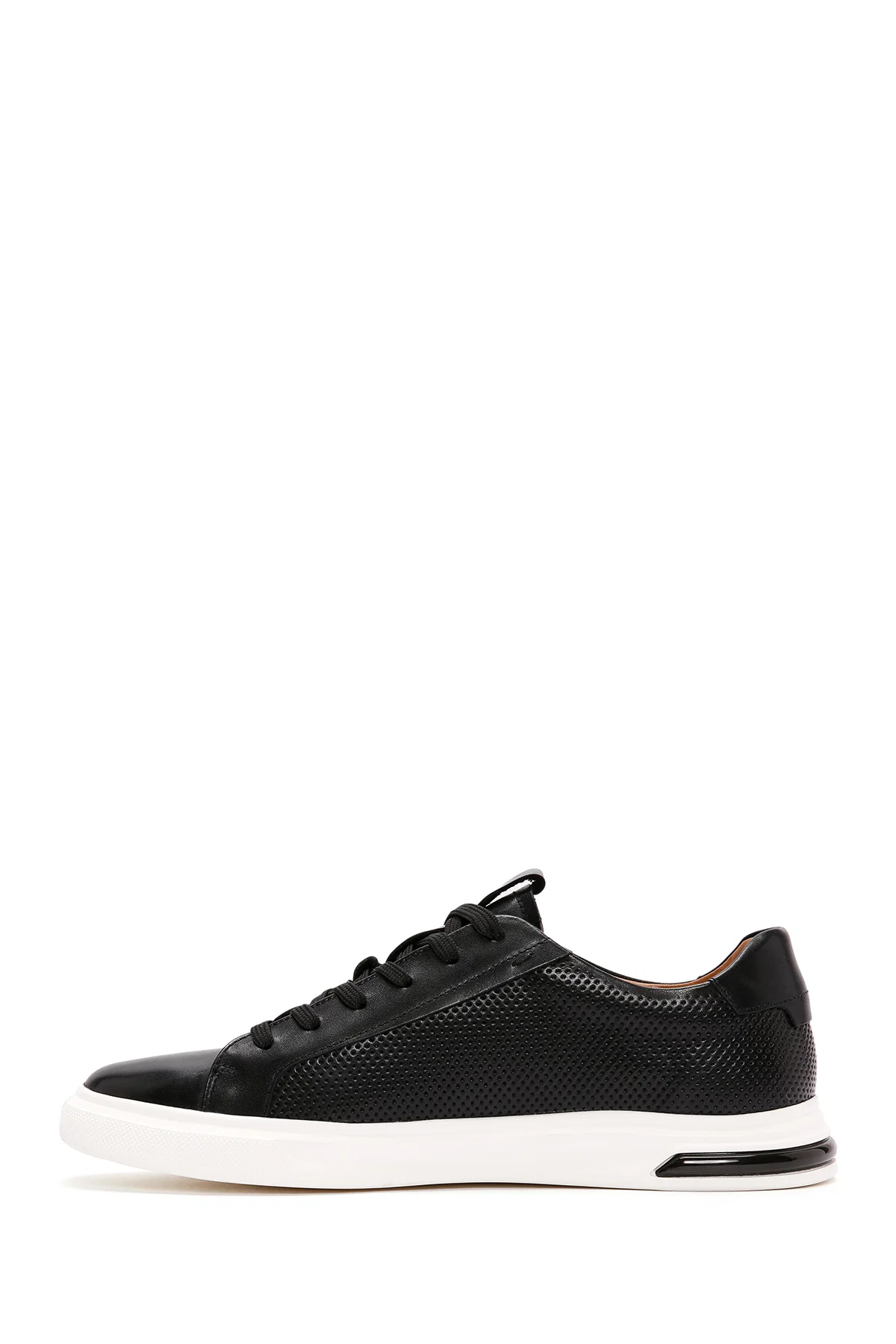 Erkek Siyah Bağcıklı Deri Sneaker - Image 2