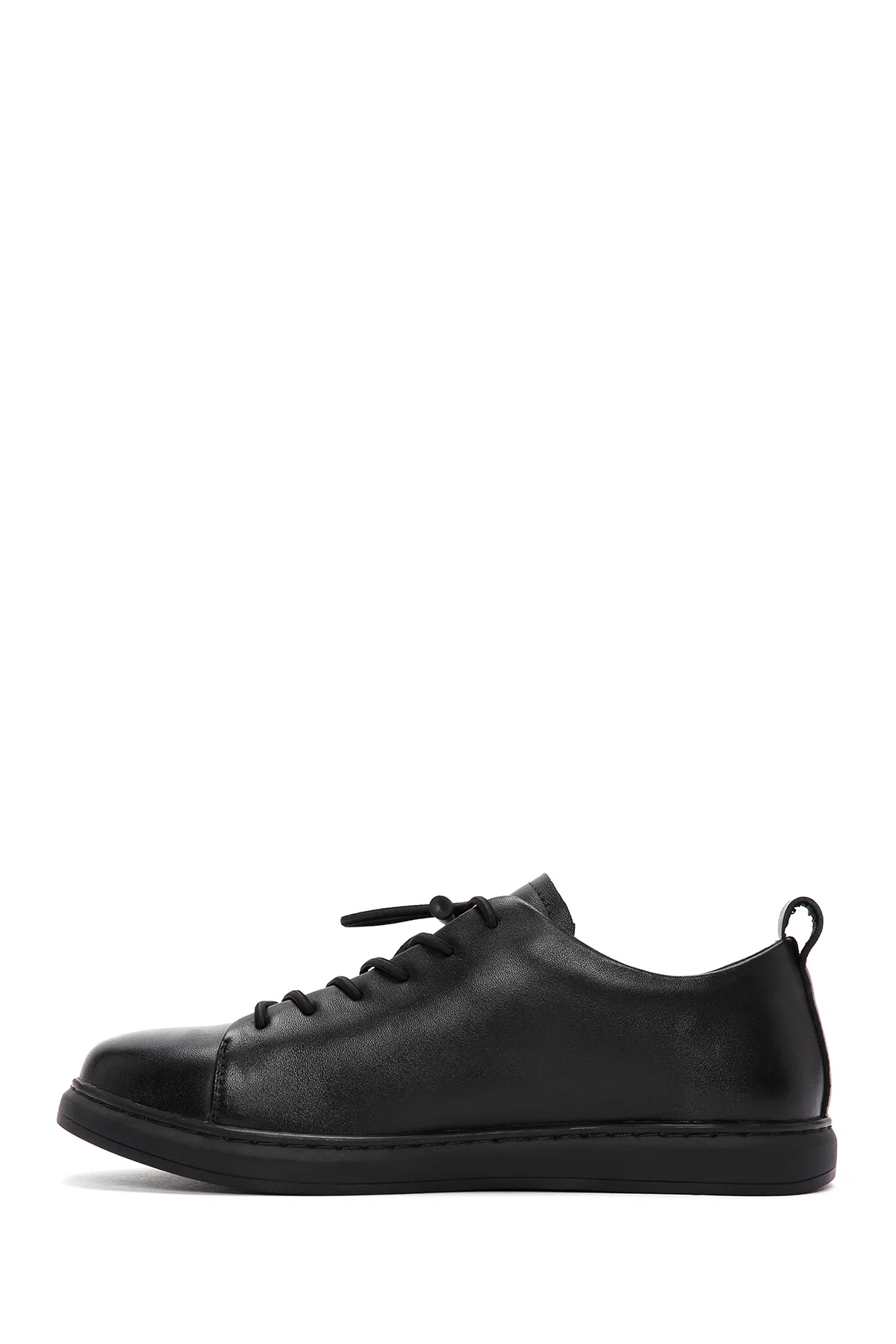Erkek Siyah Bağcıklı Deri Sneaker - Image 2