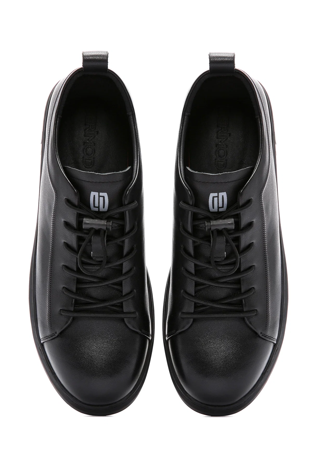 Erkek Siyah Bağcıklı Deri Sneaker - Image 7