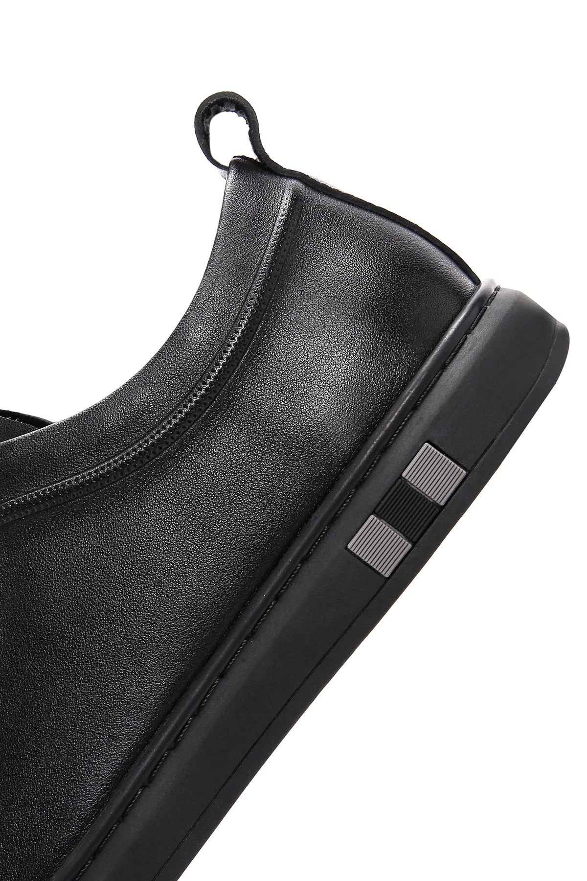 Erkek Siyah Bağcıklı Deri Sneaker - Image 8