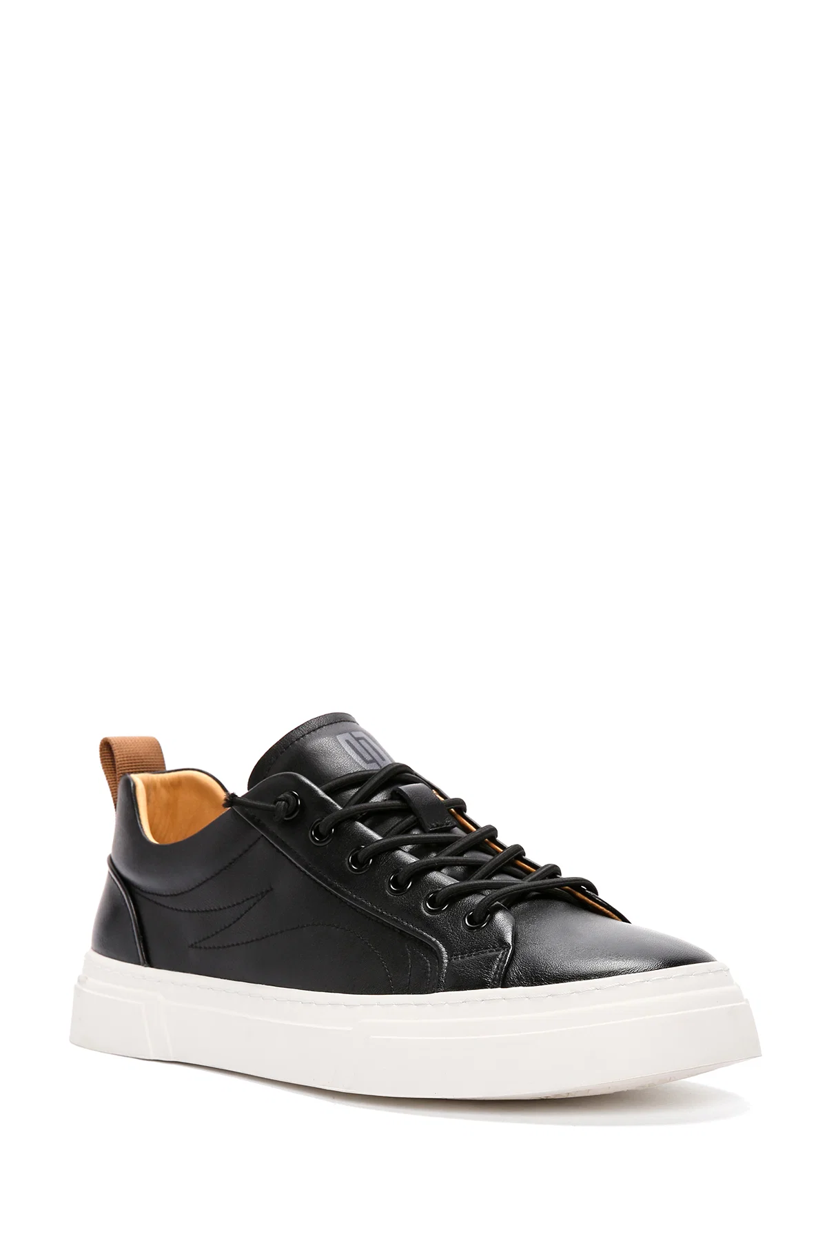 Erkek Siyah Bağcıklı Deri Sneaker - Image 6