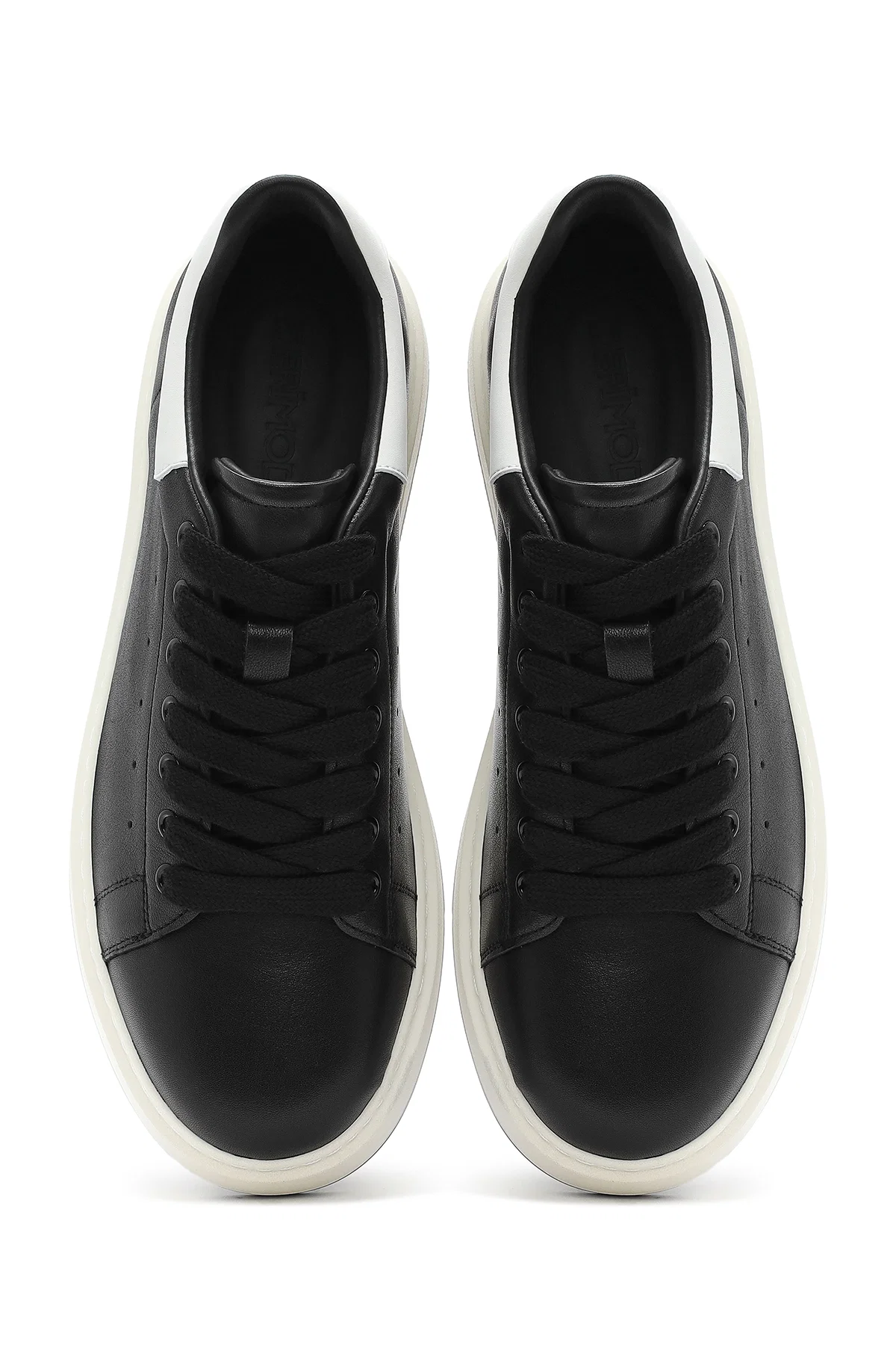 Erkek Siyah Bağcıklı Deri Sneaker - Image 7
