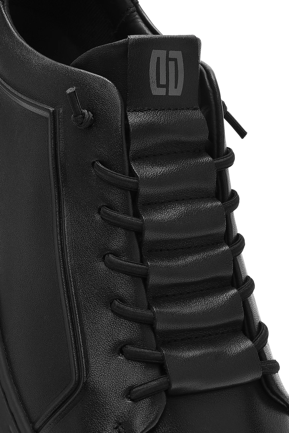 Erkek Siyah Bağcıklı Deri Sneaker - Image 8