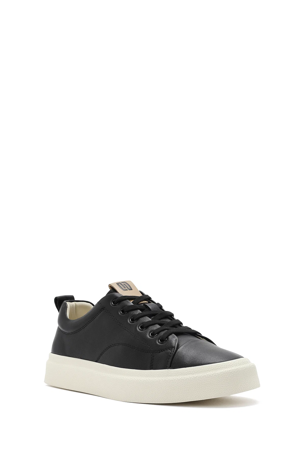 Erkek Siyah Bağcıklı Deri Sneaker - Image 6