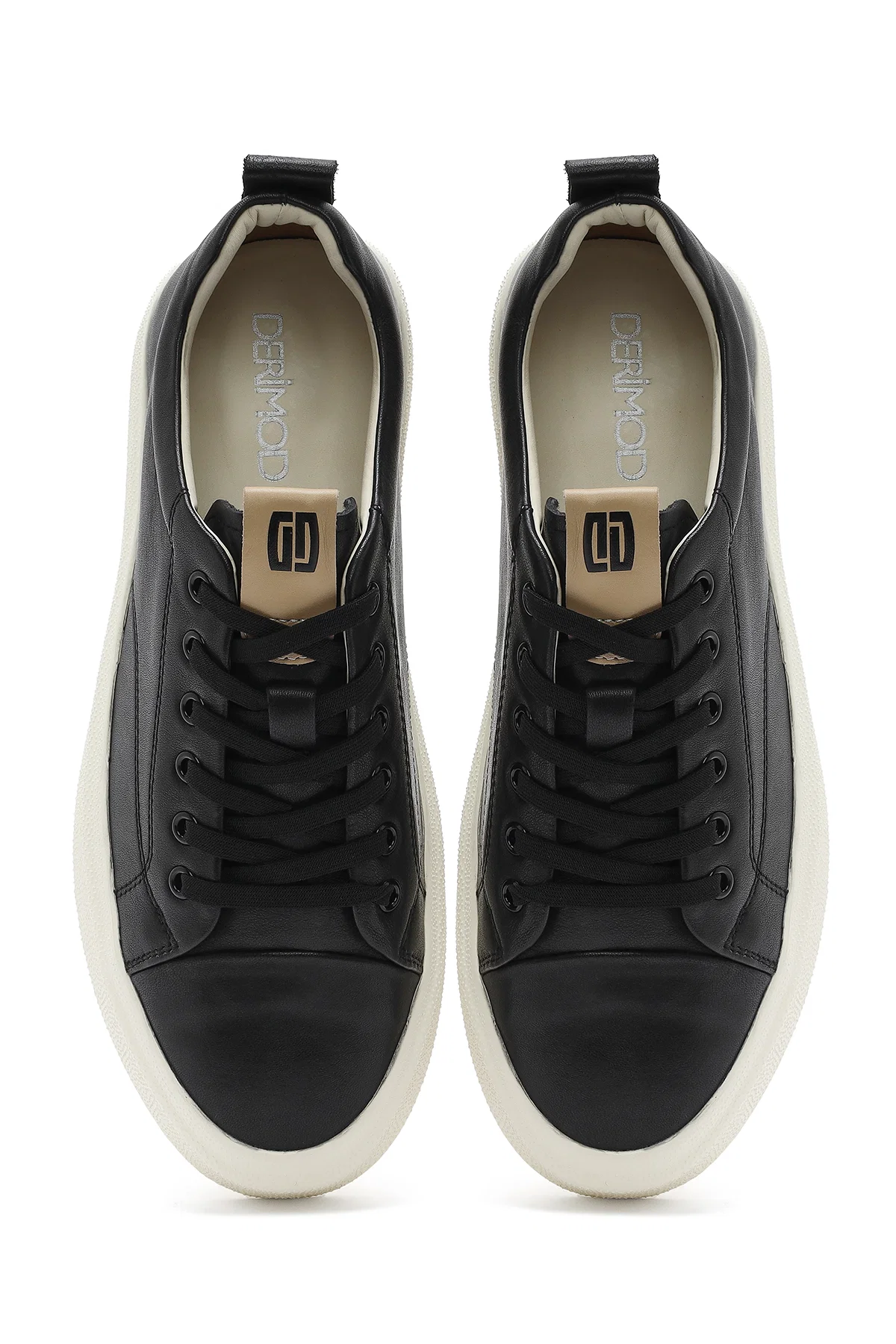 Erkek Siyah Bağcıklı Deri Sneaker - Image 7
