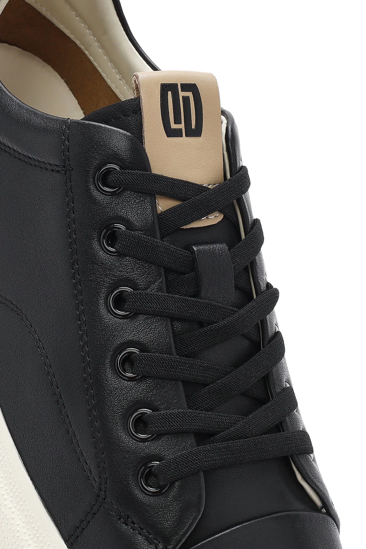 Erkek Siyah Bağcıklı Deri Sneaker - Image 8