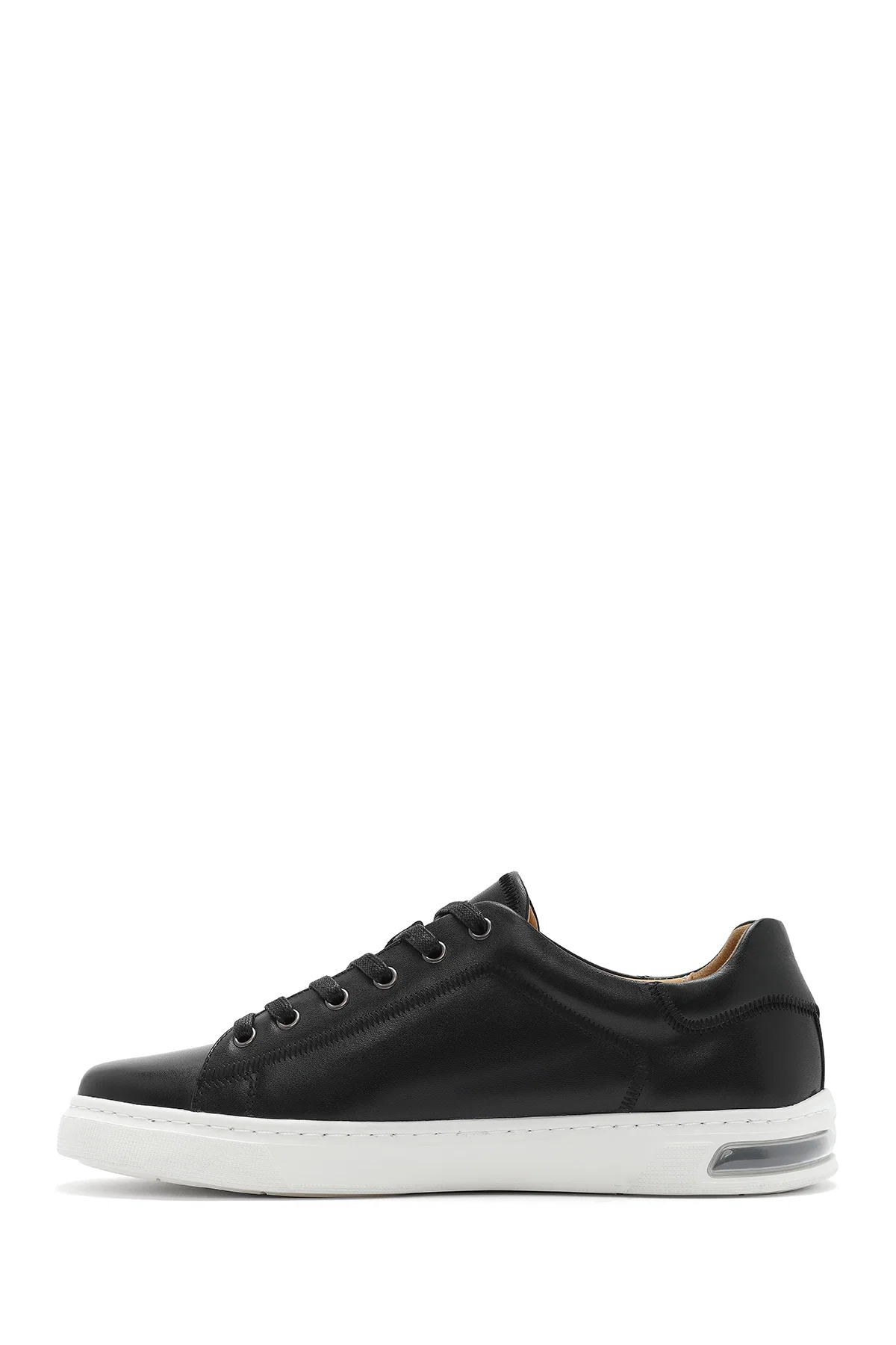 Erkek Siyah Bağcıklı Deri Sneaker - Image 2