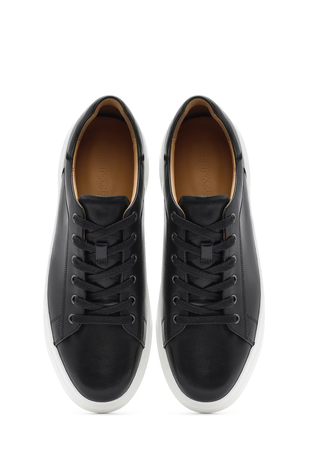 Erkek Siyah Bağcıklı Deri Sneaker - Image 7