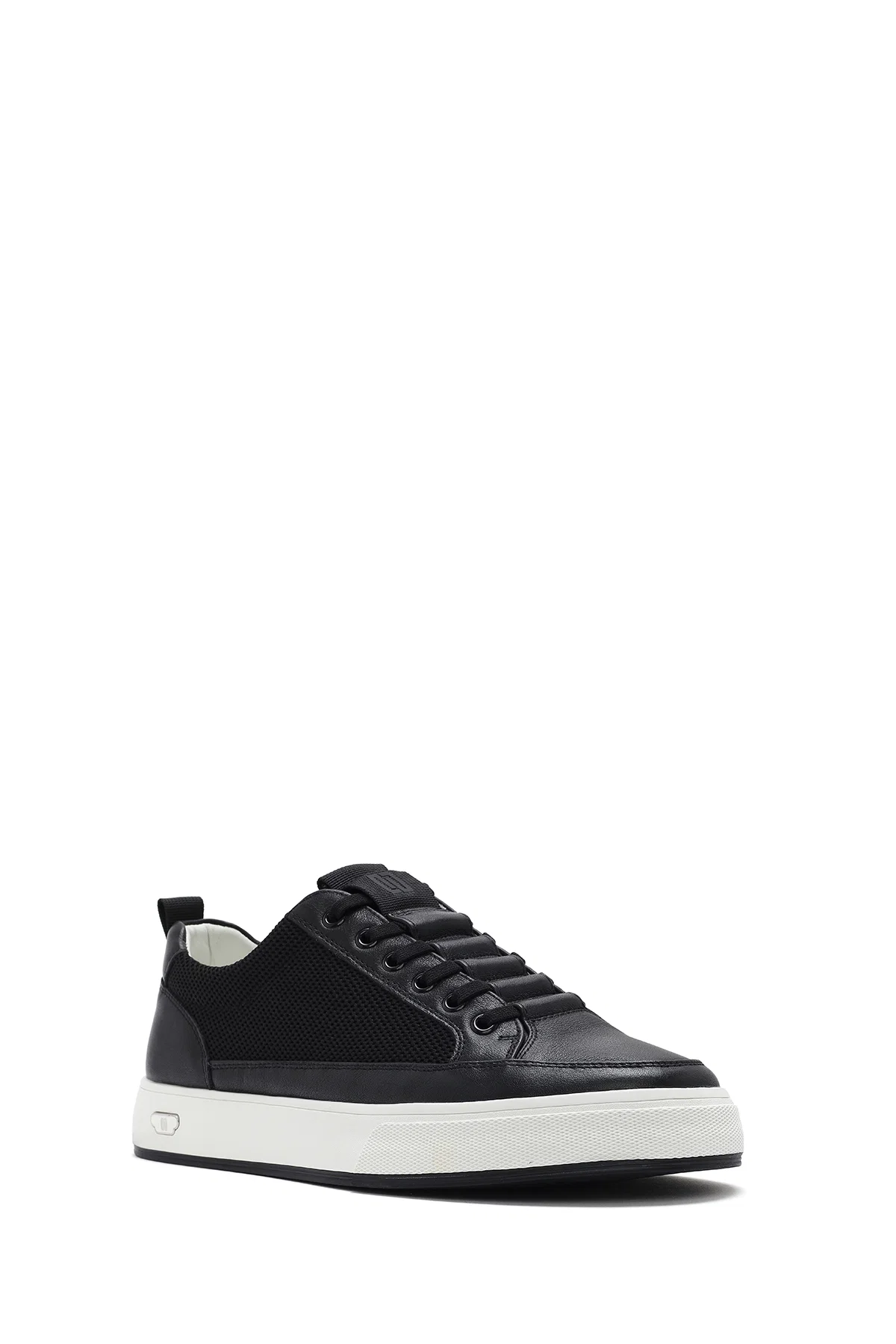 Erkek Siyah Bağcıklı Deri Sneaker - Image 6