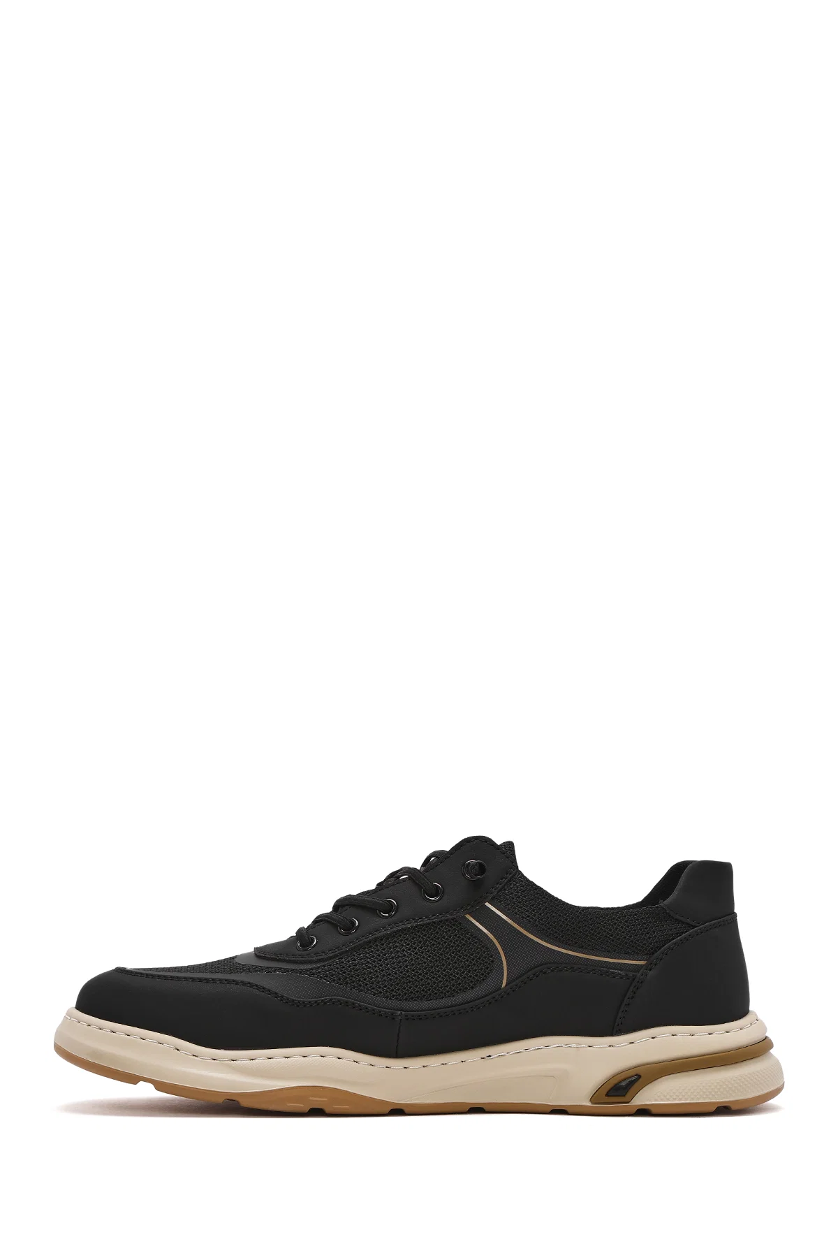 Erkek Siyah Bağcıklı Deri Sneaker - Image 2