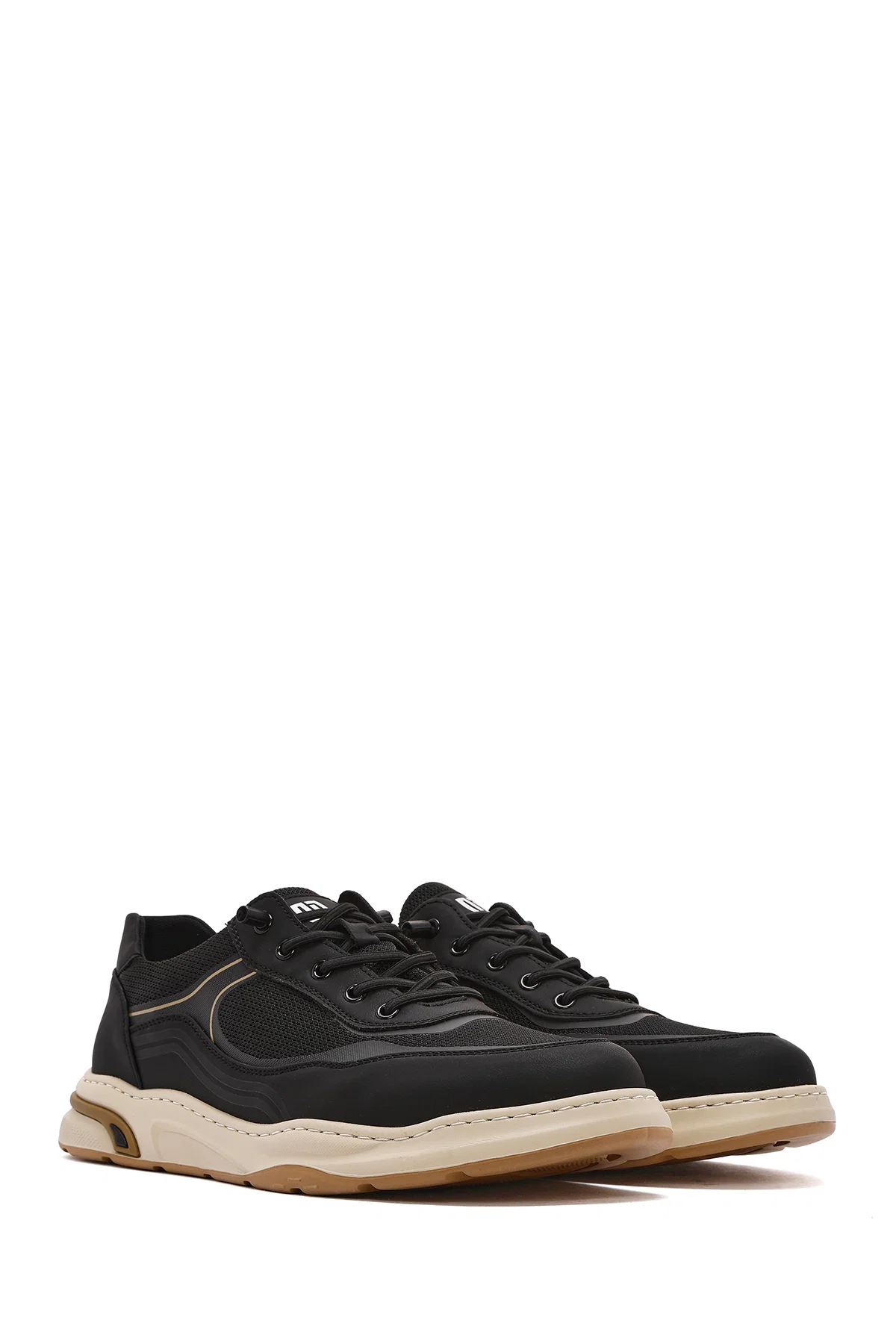 Erkek Siyah Bağcıklı Deri Sneaker - Image 3