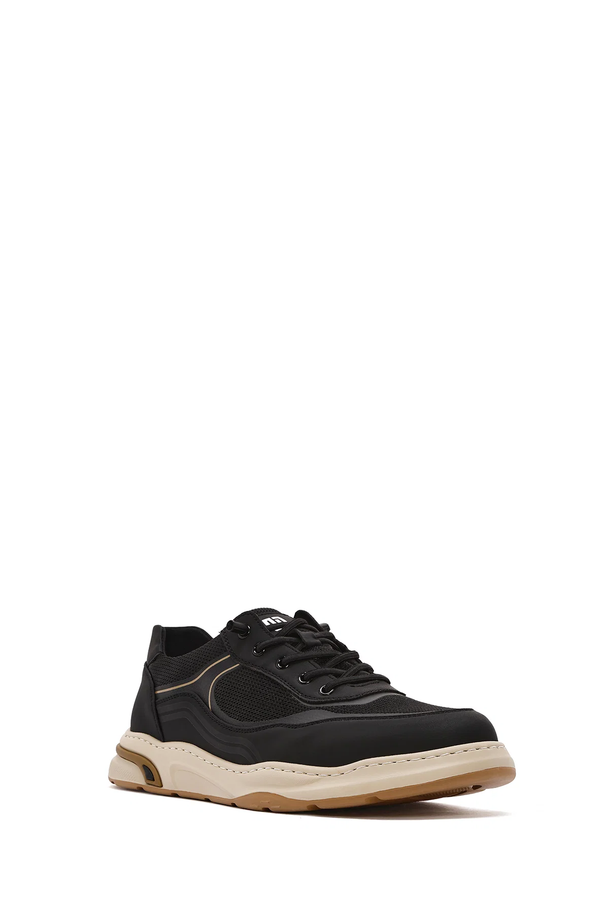 Erkek Siyah Bağcıklı Deri Sneaker - Image 6