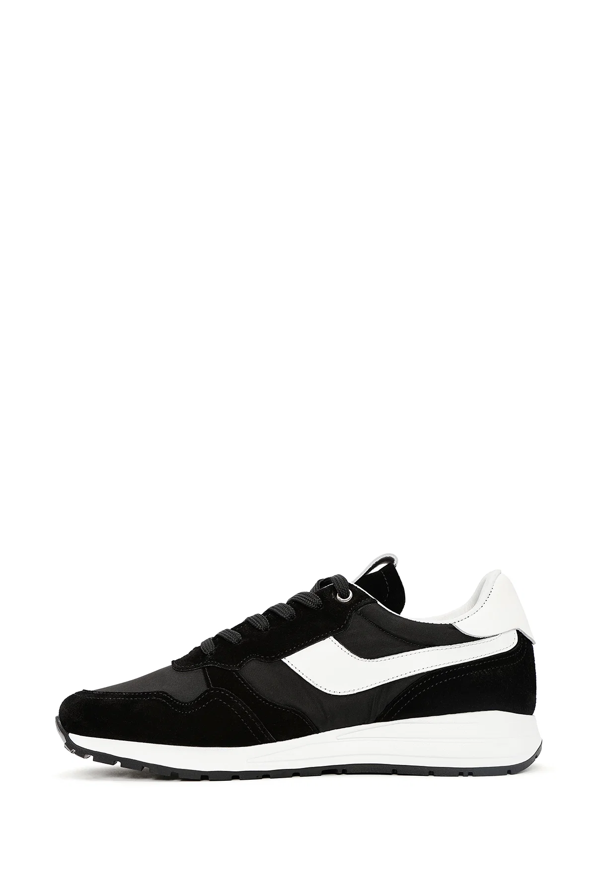 Erkek Siyah Bağcıklı Deri Sneaker - Image 2