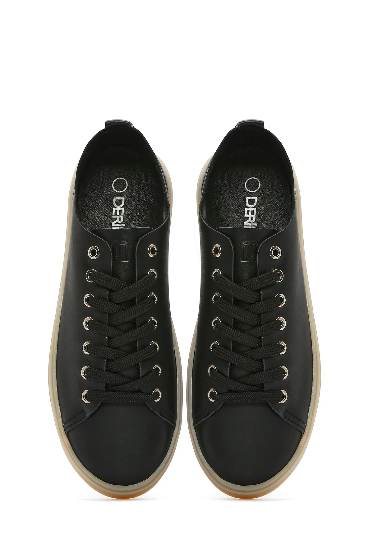 Erkek Siyah Bağcıklı Deri Sneaker - Image 7