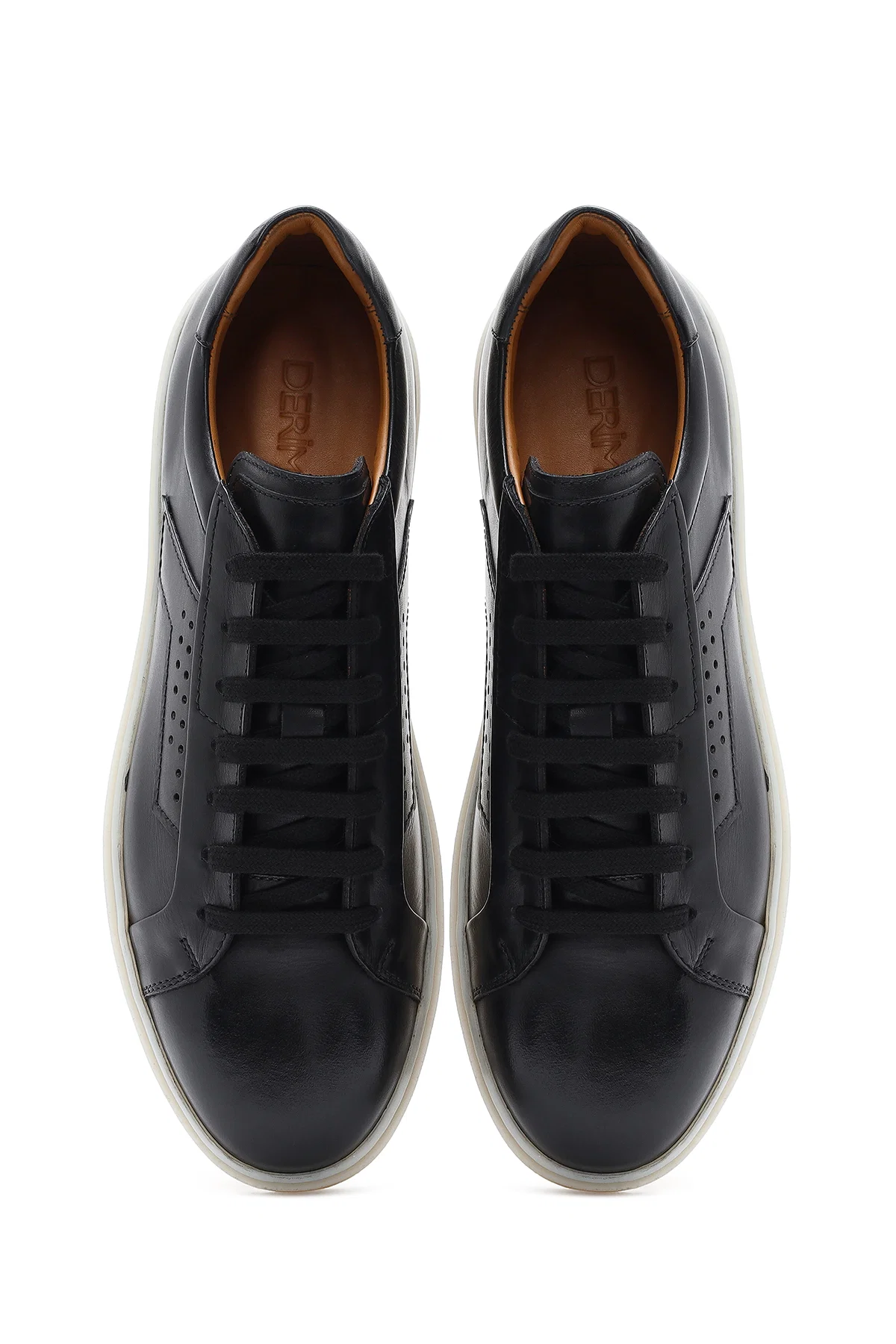 Erkek Siyah Bağcıklı Deri Sneaker - Image 7