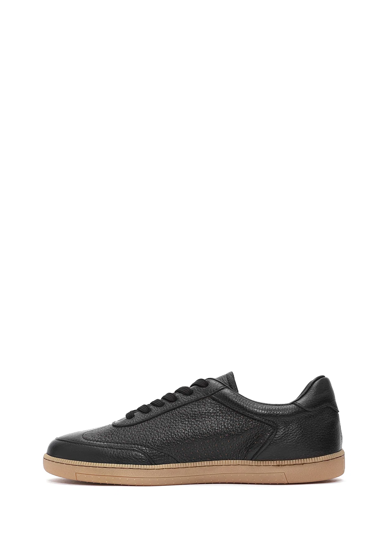 Erkek Siyah Bağcıklı Deri Sneaker - Image 2