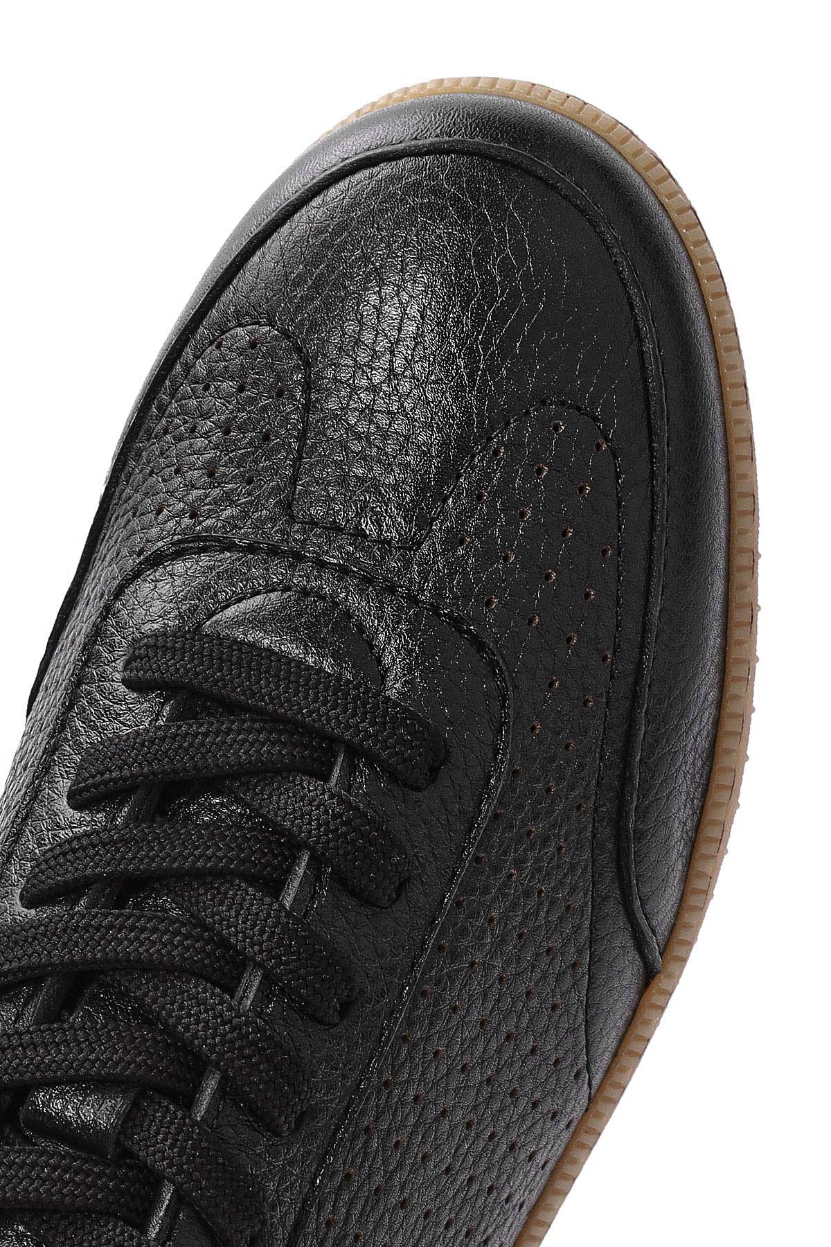 Erkek Siyah Bağcıklı Deri Sneaker - Image 8