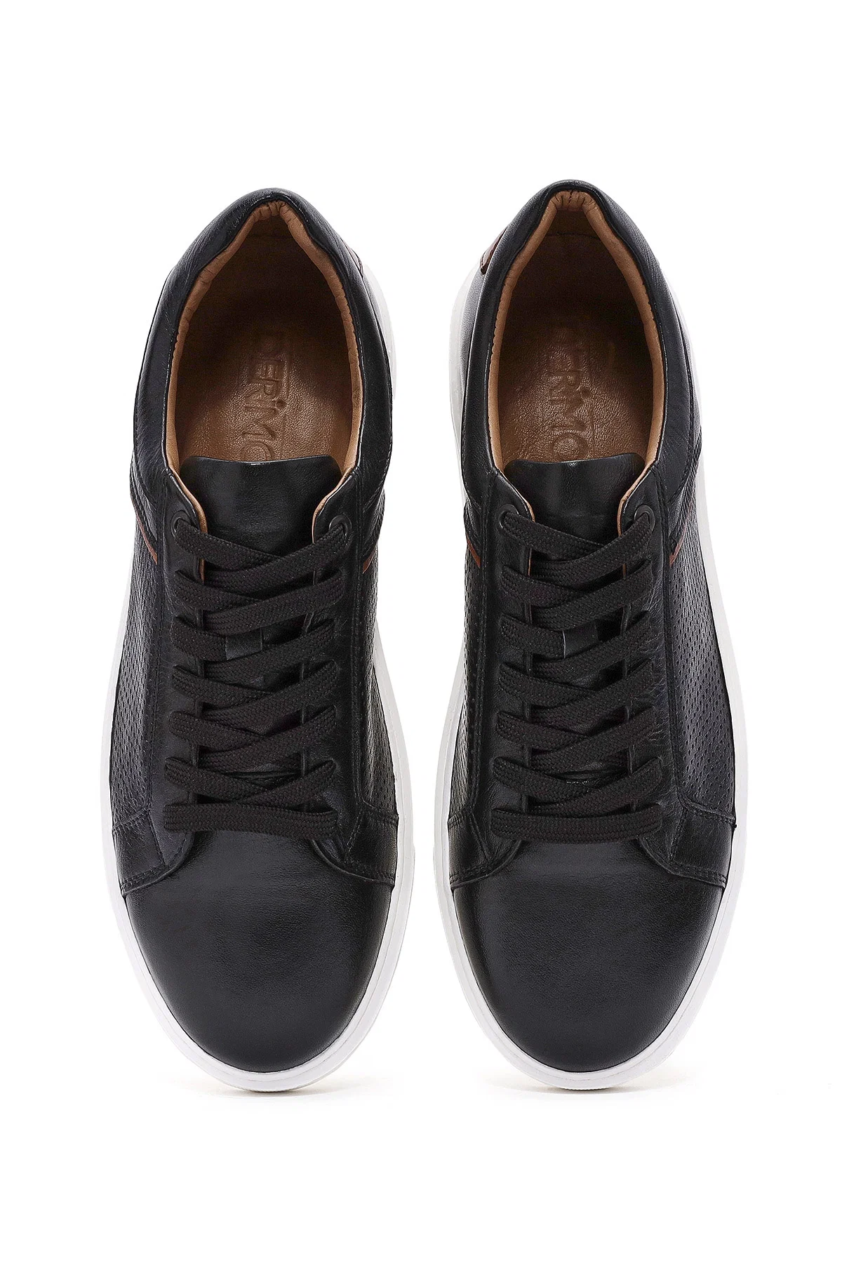 Erkek Siyah Bağcıklı Deri Sneaker - Image 7