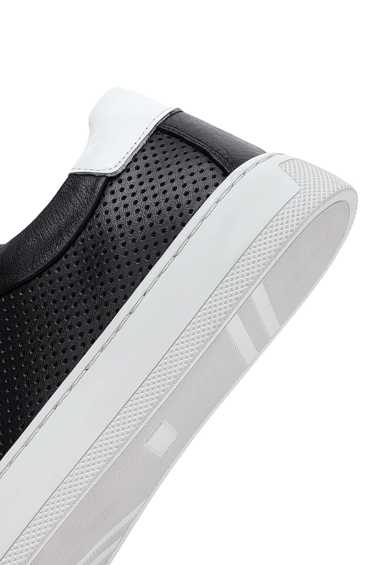 Erkek Siyah Bağcıklı Deri Sneaker - Image 8