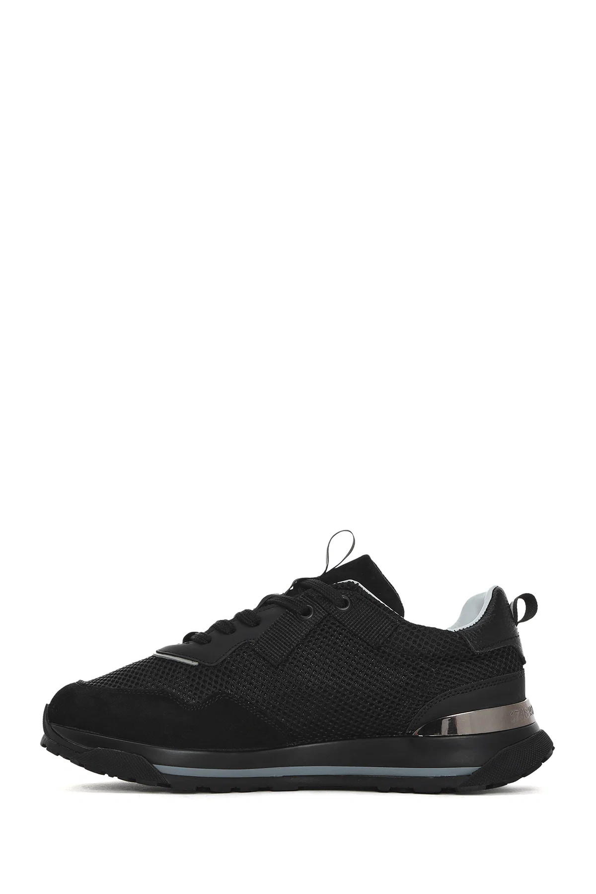 Erkek Siyah Bağcıklı Deri Sneaker - Image 2