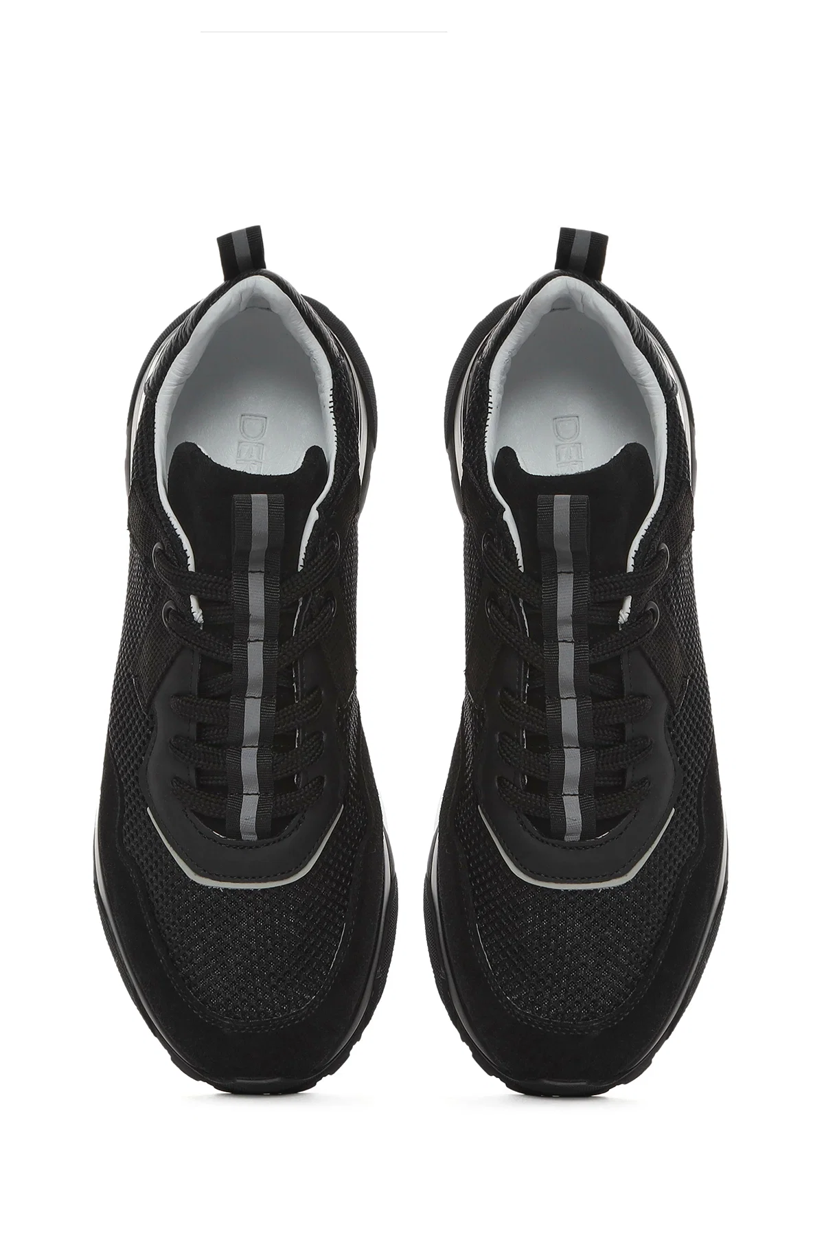 Erkek Siyah Bağcıklı Deri Sneaker - Image 7