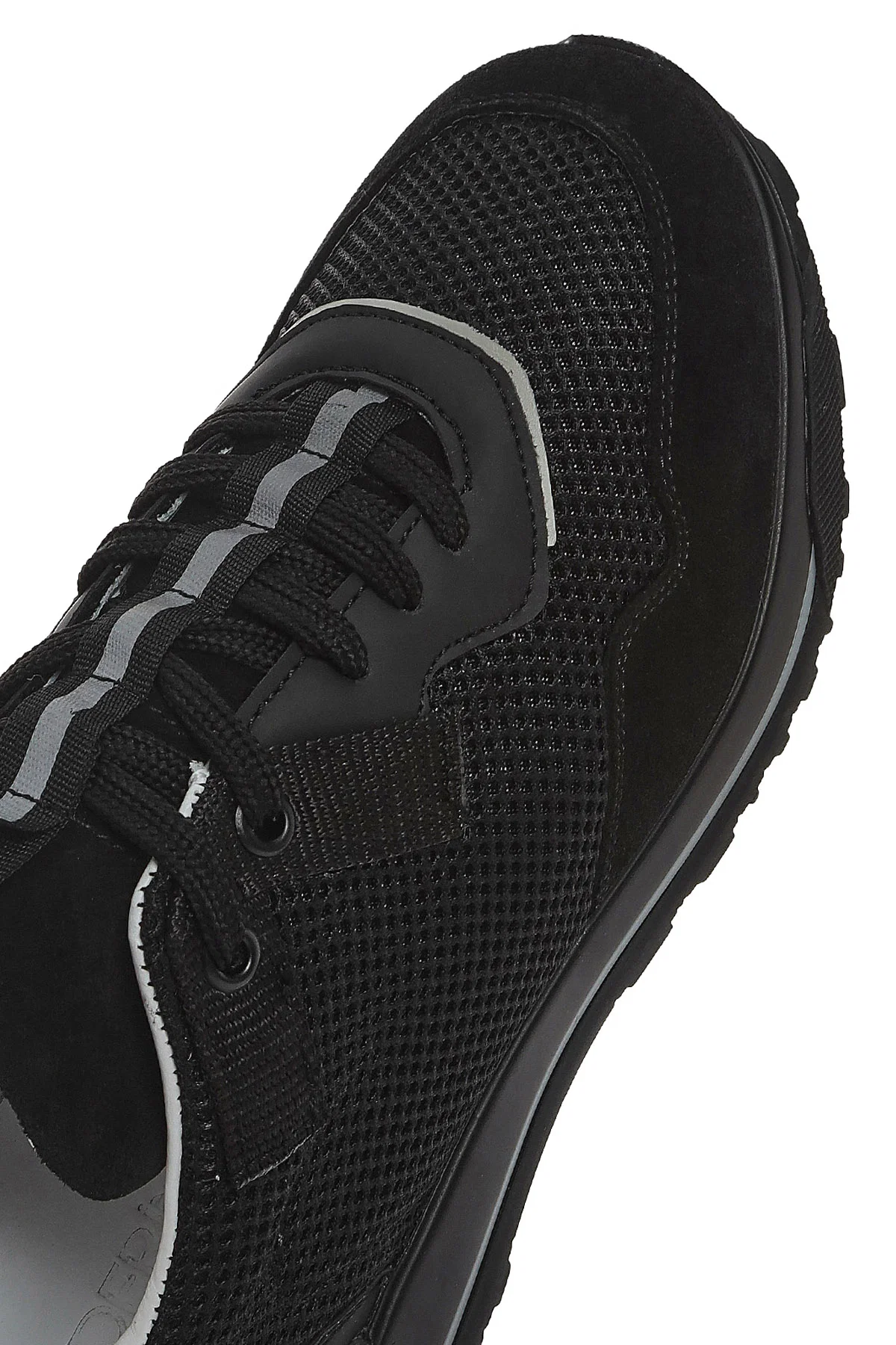 Erkek Siyah Bağcıklı Deri Sneaker - Image 9