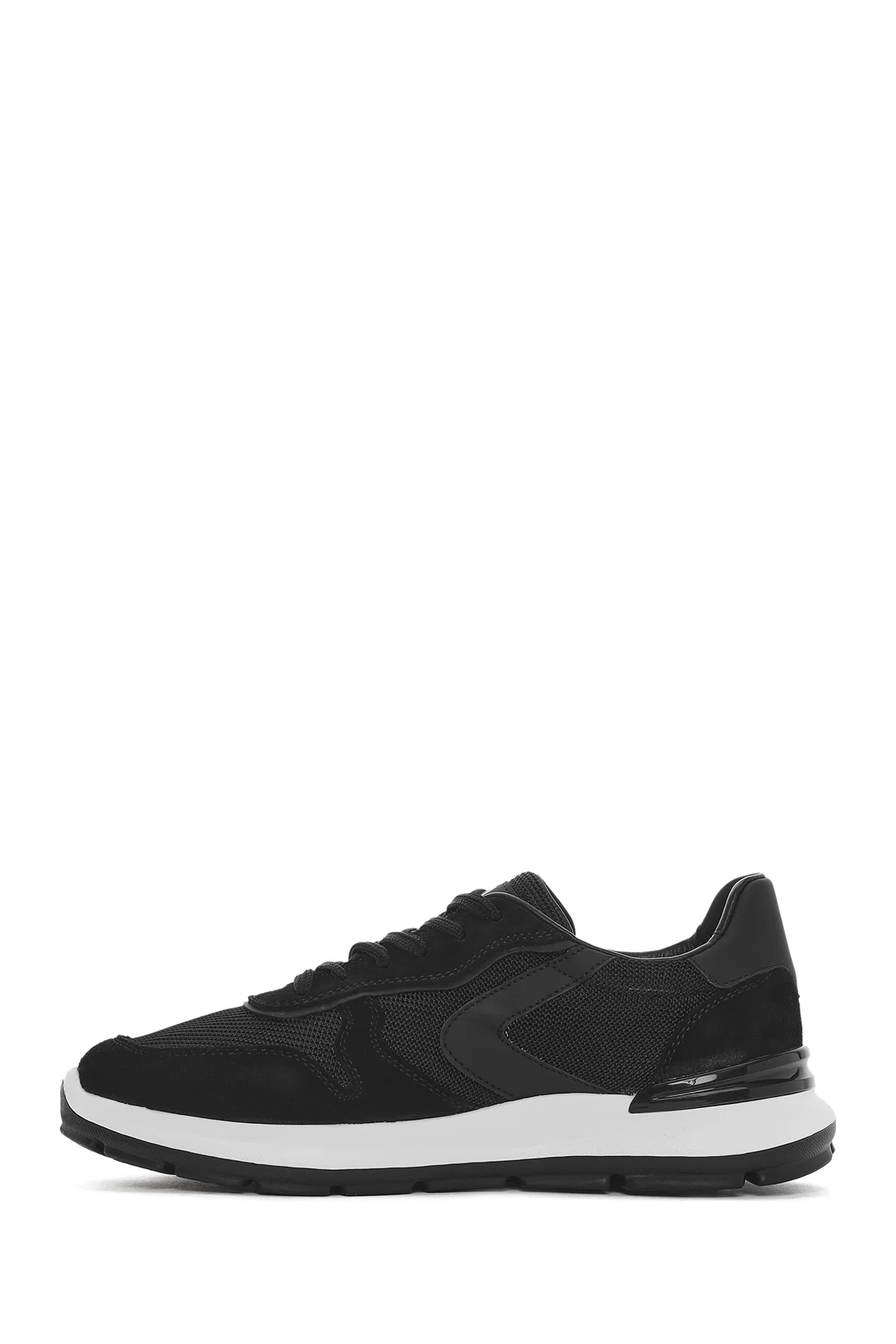 Erkek Siyah Bağcıklı Deri Sneaker - Image 2