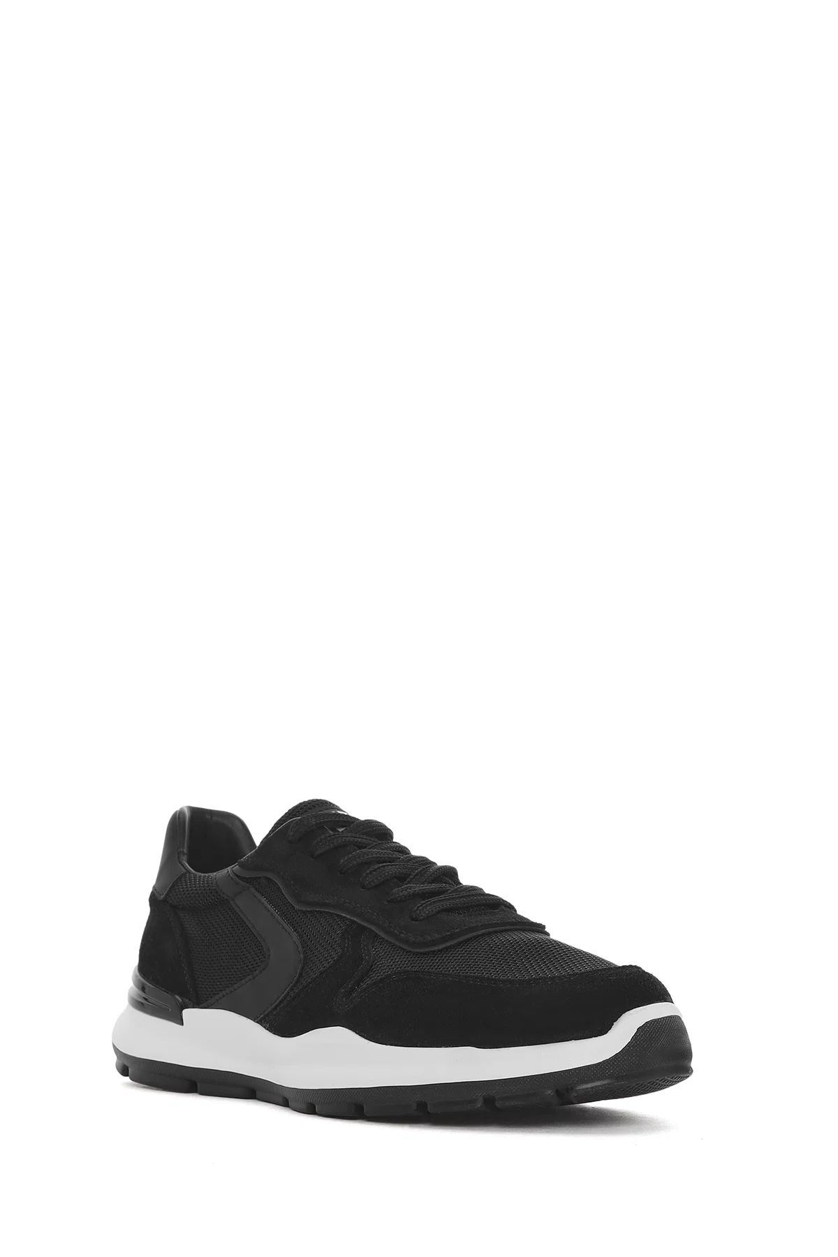 Erkek Siyah Bağcıklı Deri Sneaker - Image 6
