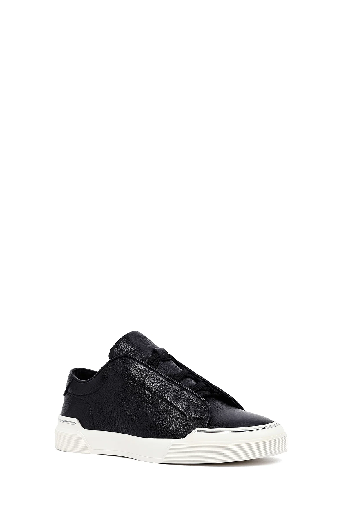 Erkek Siyah Bağcıklı Deri Sneaker - Image 6